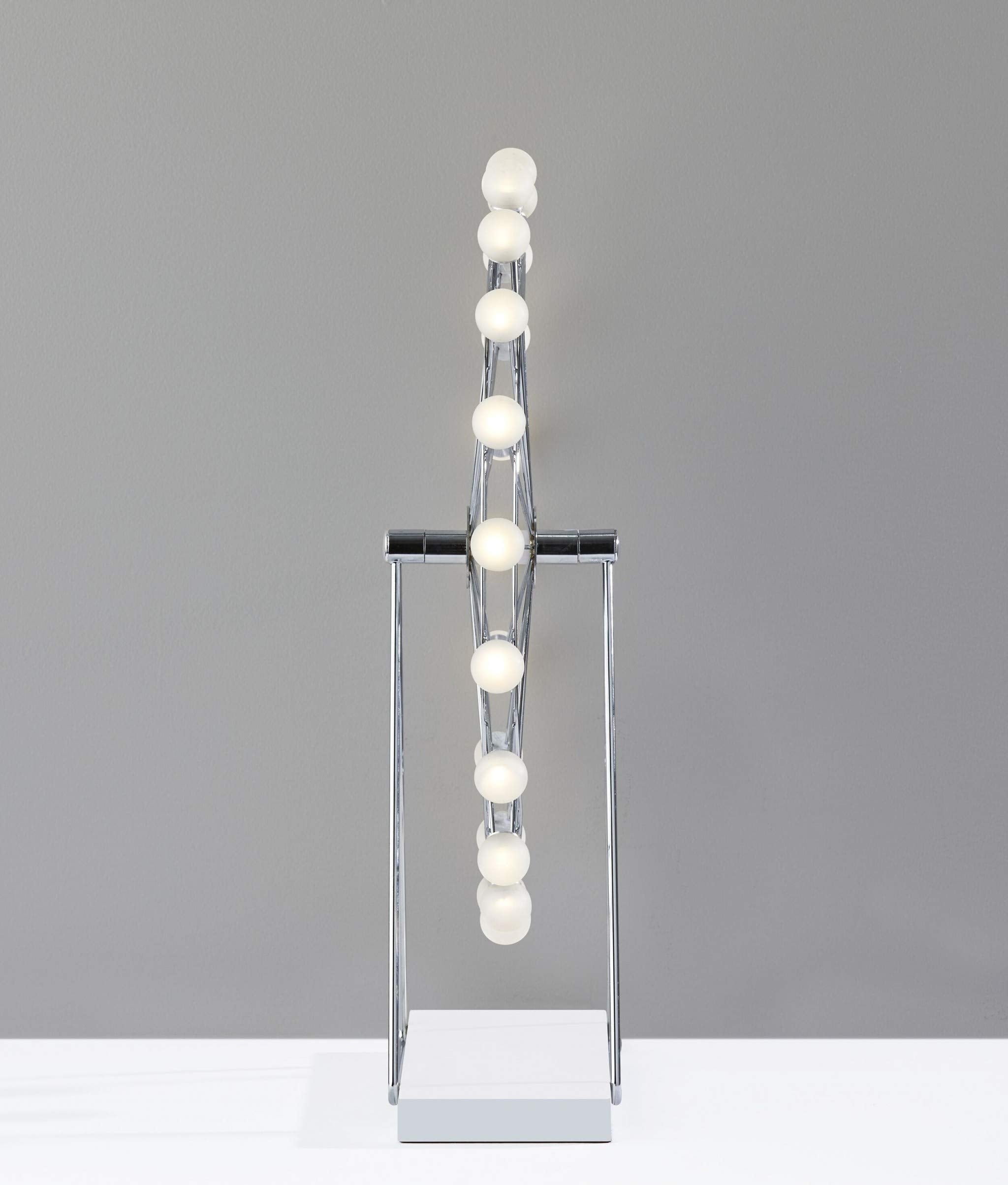HomeRoots 22in LED Table Lamp, Off White Metal Base, Acrylic Globe Shade, Model HRF-372849