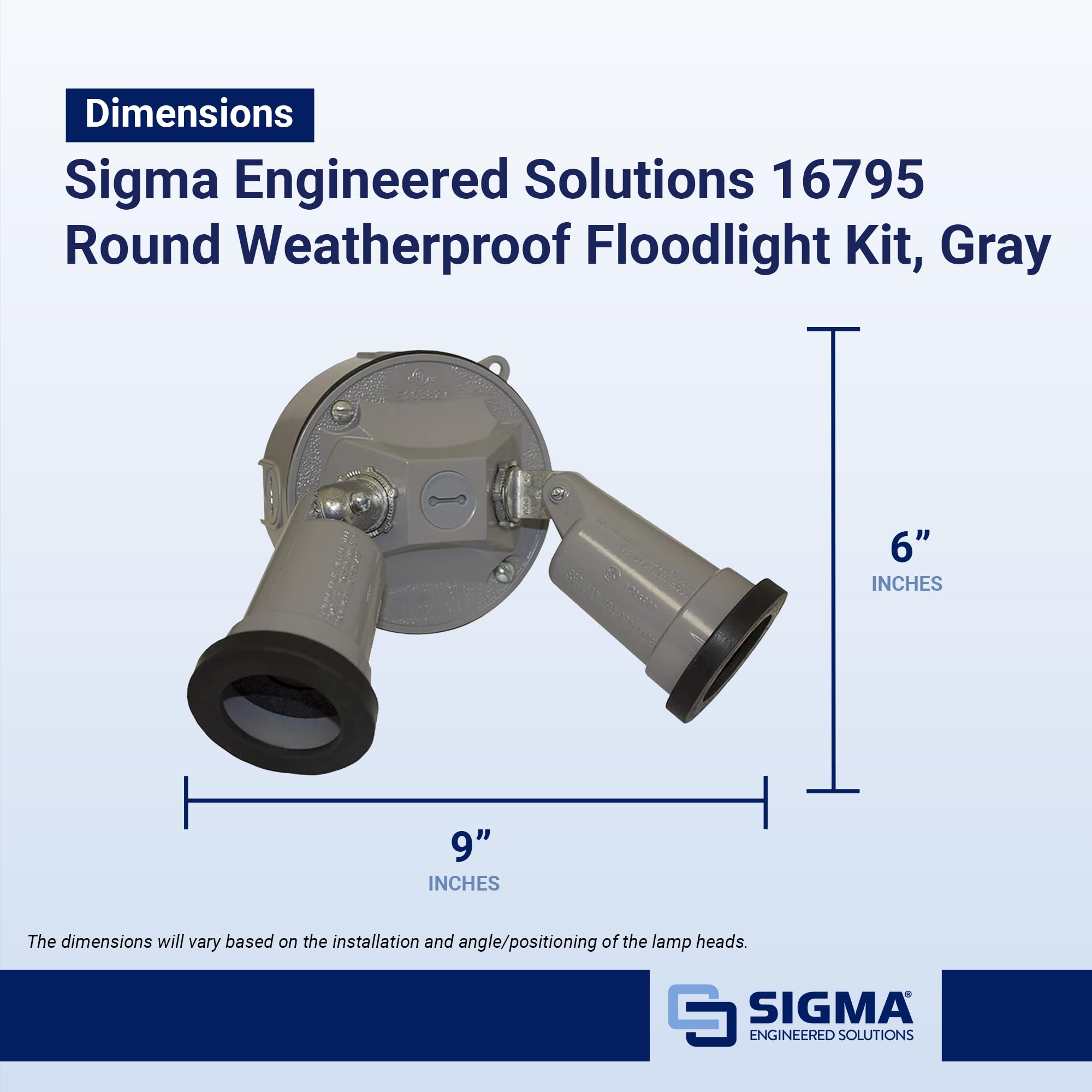 Sigma Electric 16795 Die Cast Aluminum Switch Controlled Lamp Holder Kit Hardwired, No Size, Gray