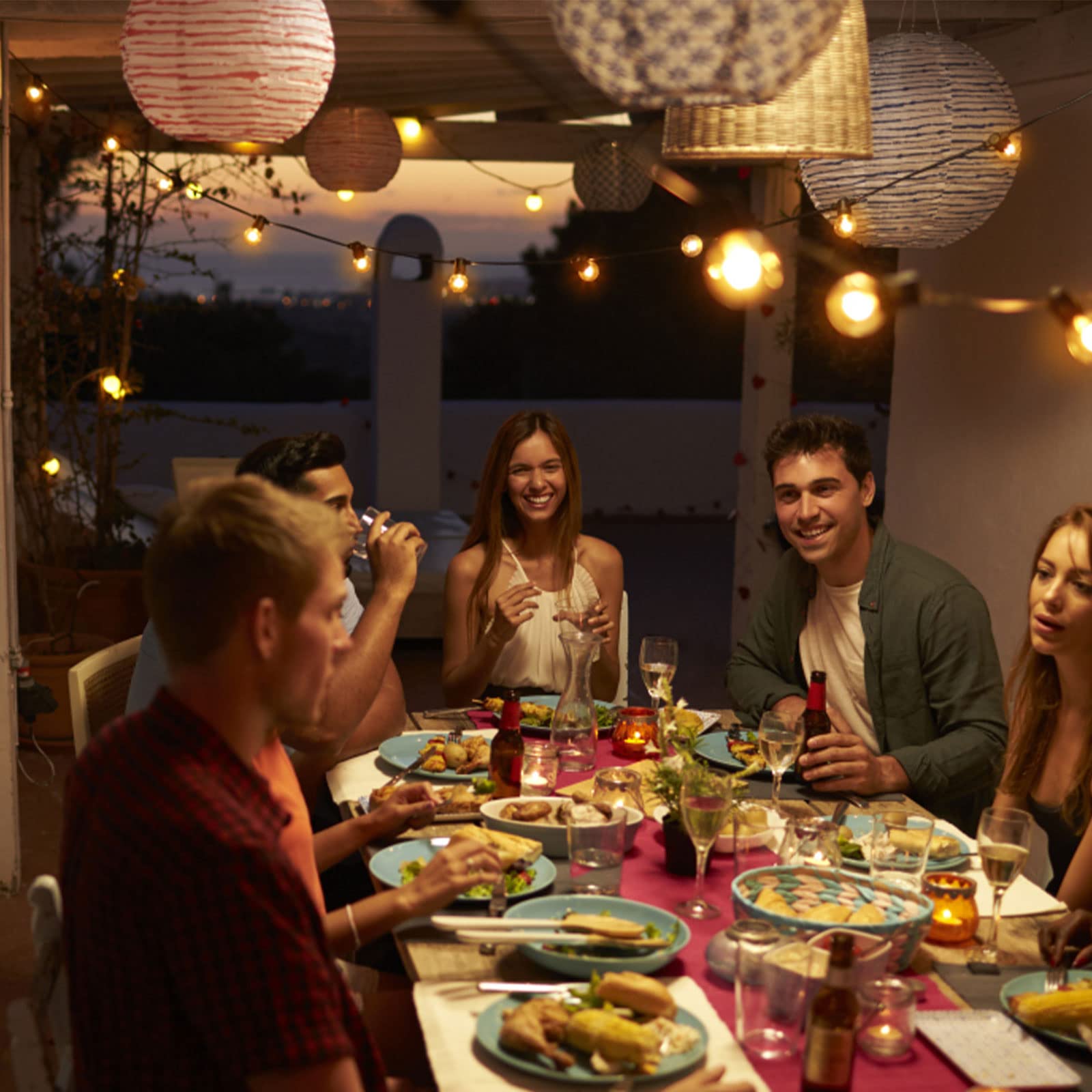 Zuske 100Ft Led Outdoor String Lights, Waterproof G40 Globe Bulbs, Dimmable, Connectable