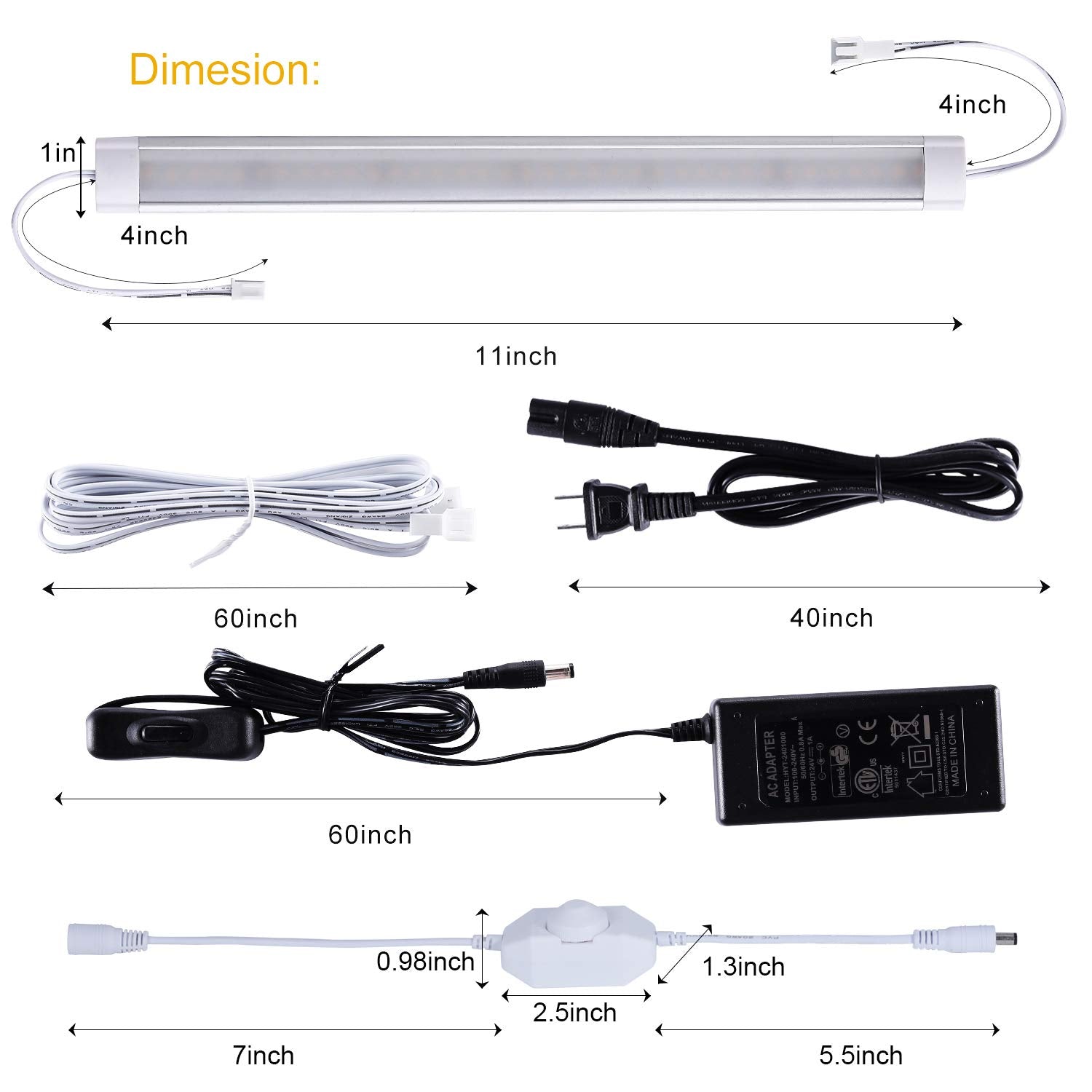 LABOREDUCER LED Under Cabinet Lighting, 6-Pack 12in Warm White Dimmable, Ultra Slim Aluminum Bar Lights for Kitchen