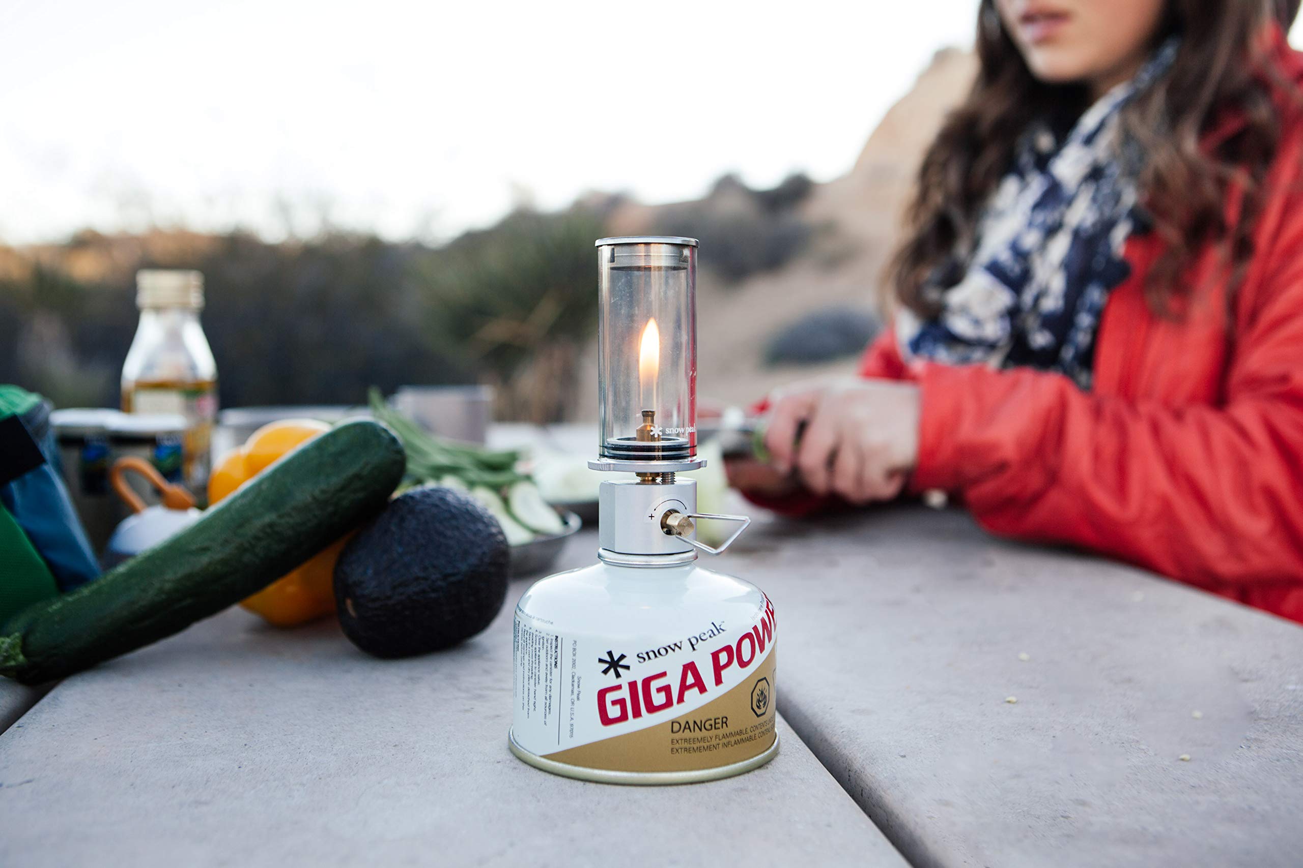 Snow Peak Mini Flame - Portable Gas Camping Lantern With Mini Flame - Durable Camping Equipment For Outdoor Lighting - Included Storage Case For Travel