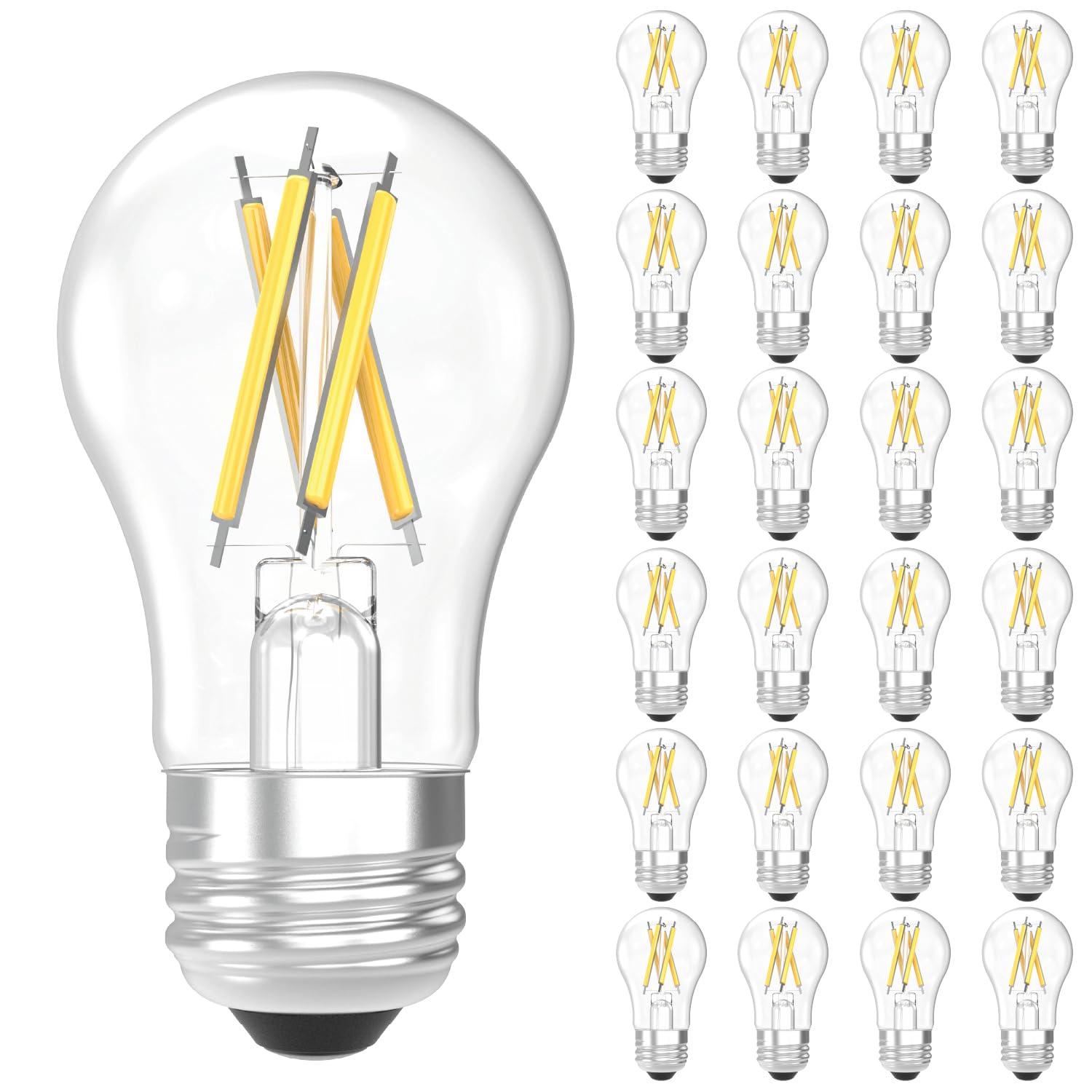 Sunco 24 Pack A15 Light Bulb LED, Edison Style Bulb, Dimmable Vintage Filament Lighting, 800 LM, 7W (60W Equivalent), 4000K Cool
