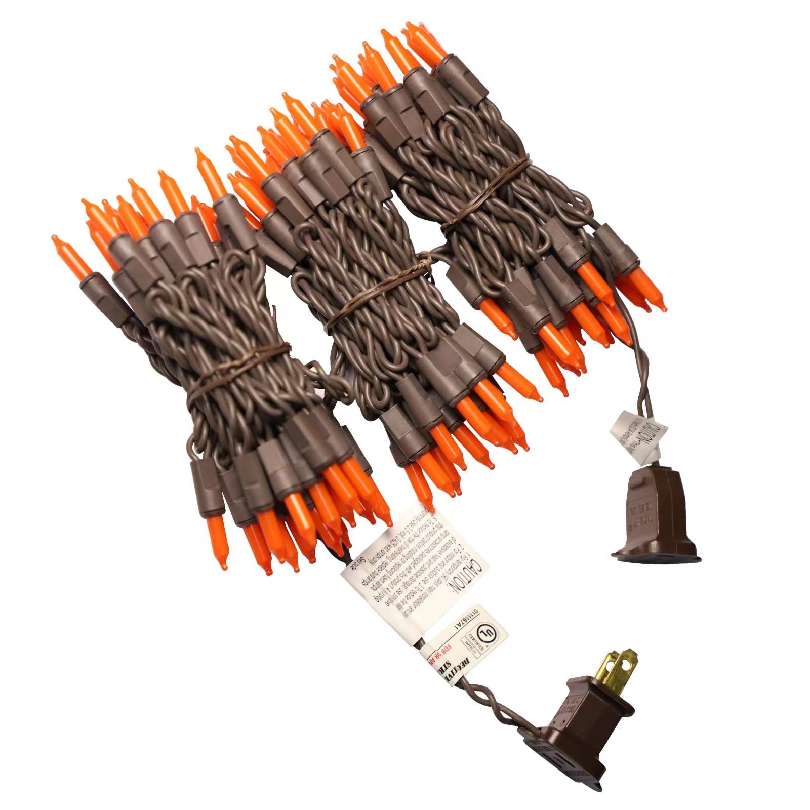 Xmashome 19.6Ft Brown Wire Orange String Lights, 100 Count Incandescent Halloween Lights (Orange, 100 Lights)