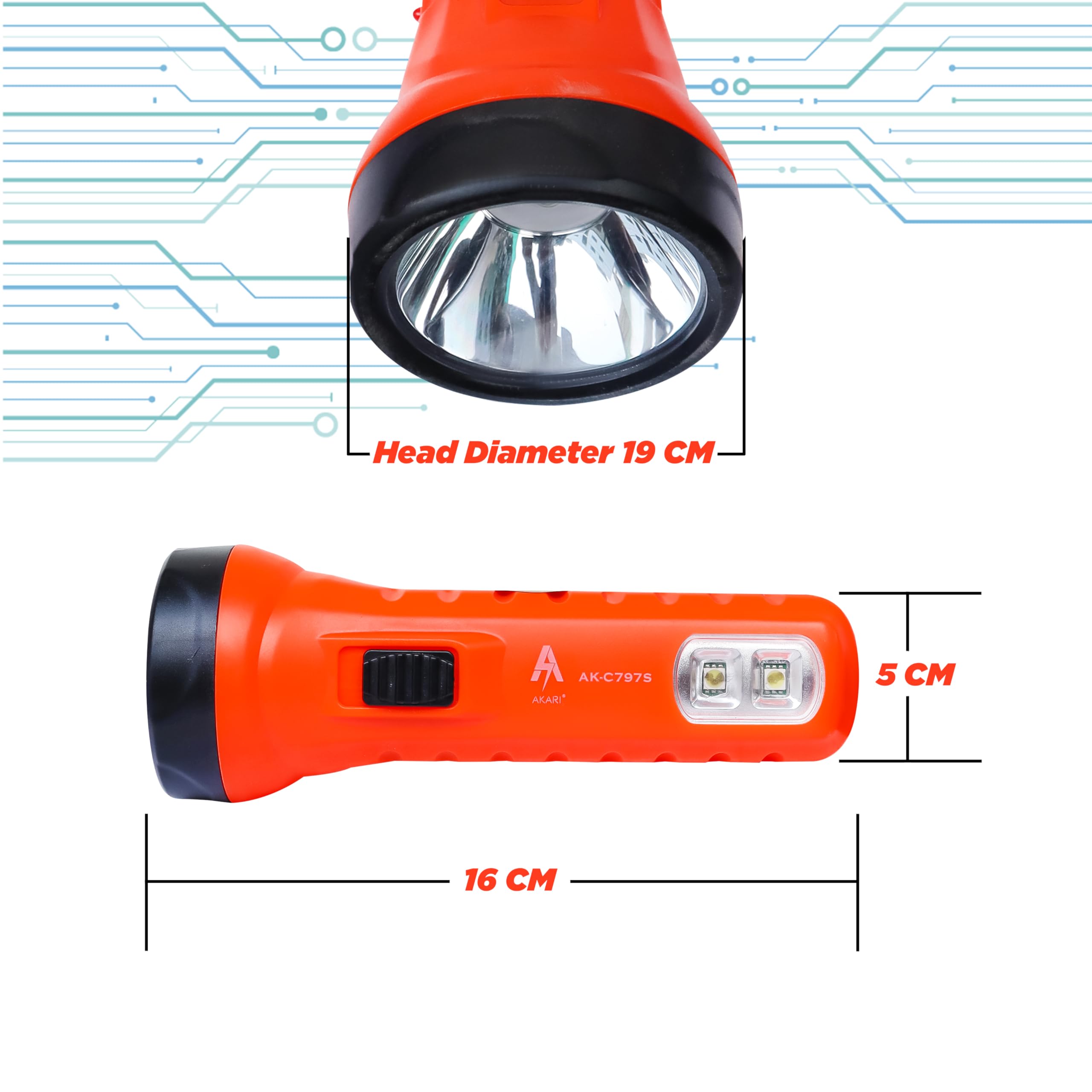 SKADIOO Pocket Torch Light Rechargeable with Carry case | Micro USB Rechargable led Light Rechargeable, led Light for Home, Torc
