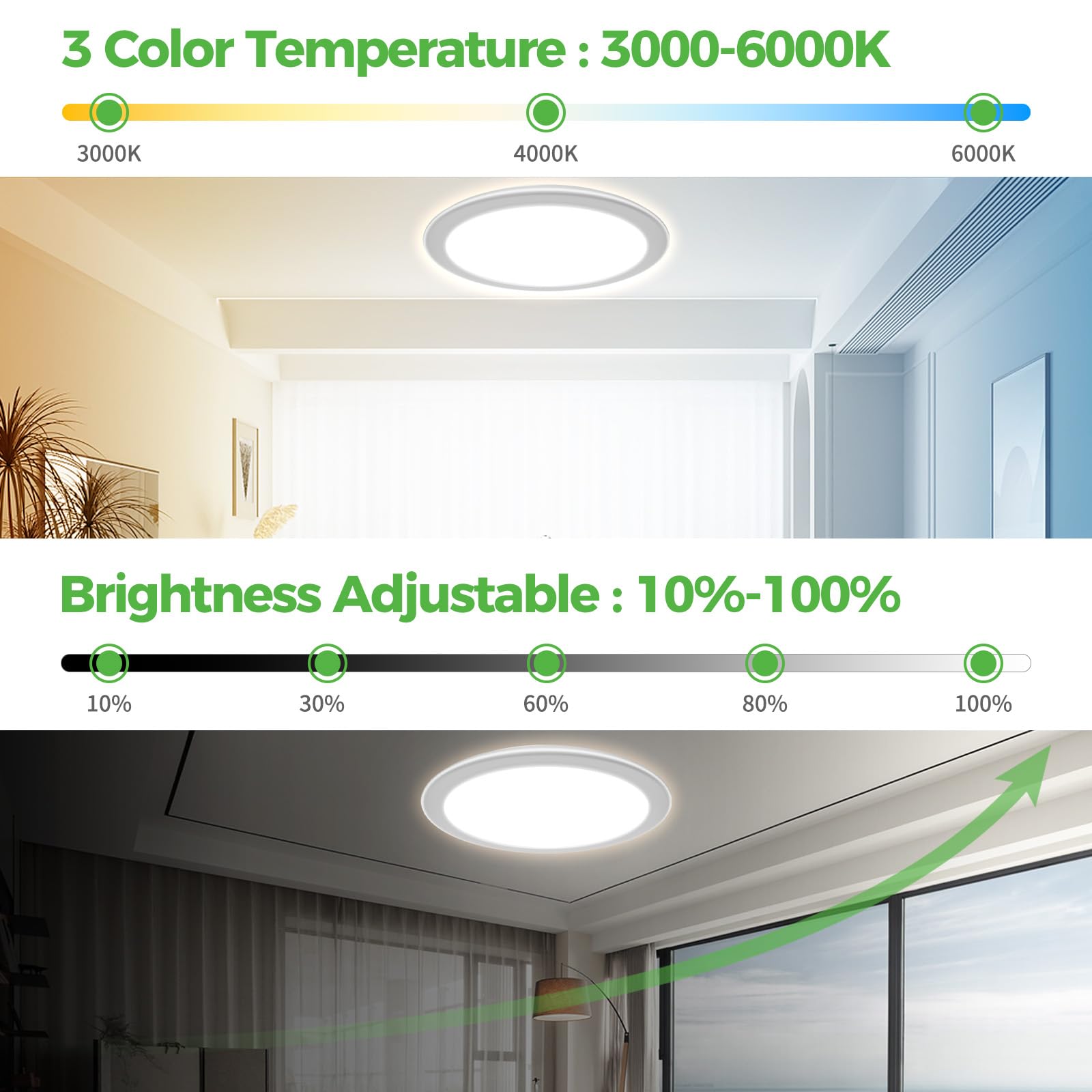 Zemty 16Inch Rgb Flush Mount Ceiling Lights With Remote Control  24W 3000K-6000K Dimmable  3600Lm Led Ceiling Light Fixture With Night Light  Ceiling Lamp For Bedroom Kids Room Gaming Party Festival