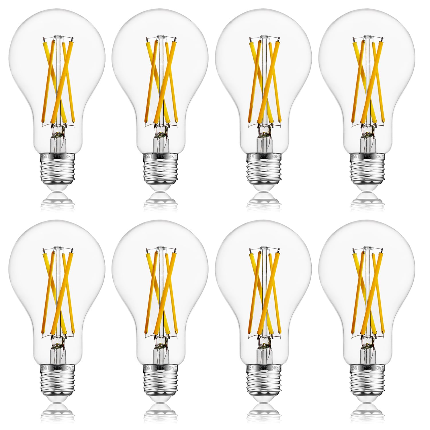 Flsnt 100W Equivalent Led Edison Bulbs, 12W Dimmable A21 Led Light Bulbs, 1600Lm, 2700K Soft White, Cri90, E26 Base, 8 Pack