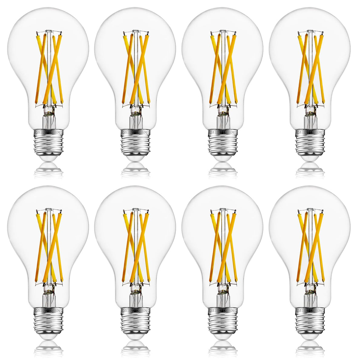 Flsnt 100W Equivalent Led Edison Bulbs, 12W Dimmable A21 Led Light Bulbs, 1600Lm, 2700K Soft White, Cri90, E26 Base, 8 Pack