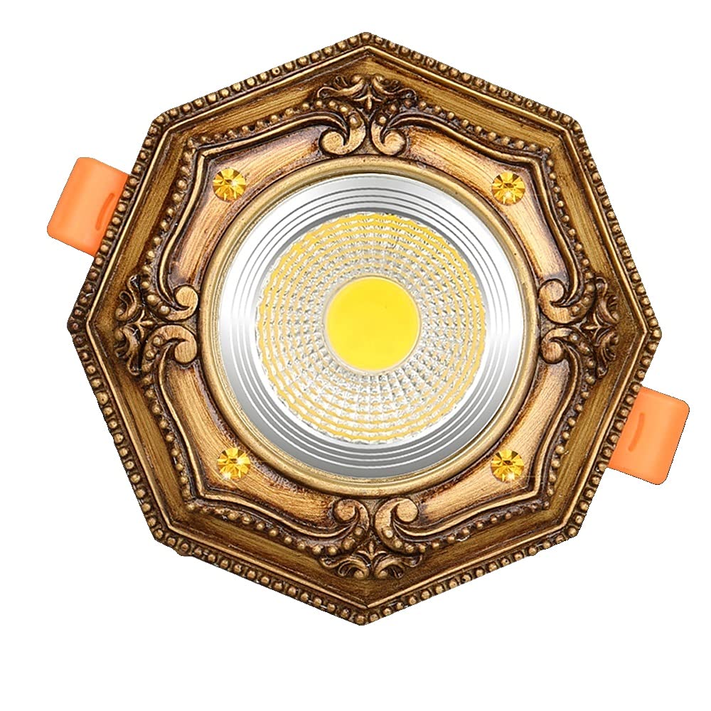 OZZKI Recessed Creative Energy Saving 5W LED Downlight Commercial COB Panel Downlight Vintage Classical Round Embedded Spotlight