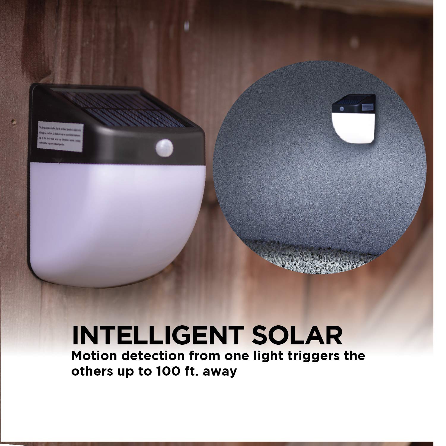 Home Zone Security Solar Wall Lights - Intelligent Solar Linkable Solar Motion Sensor Wall Lights (1-Set)