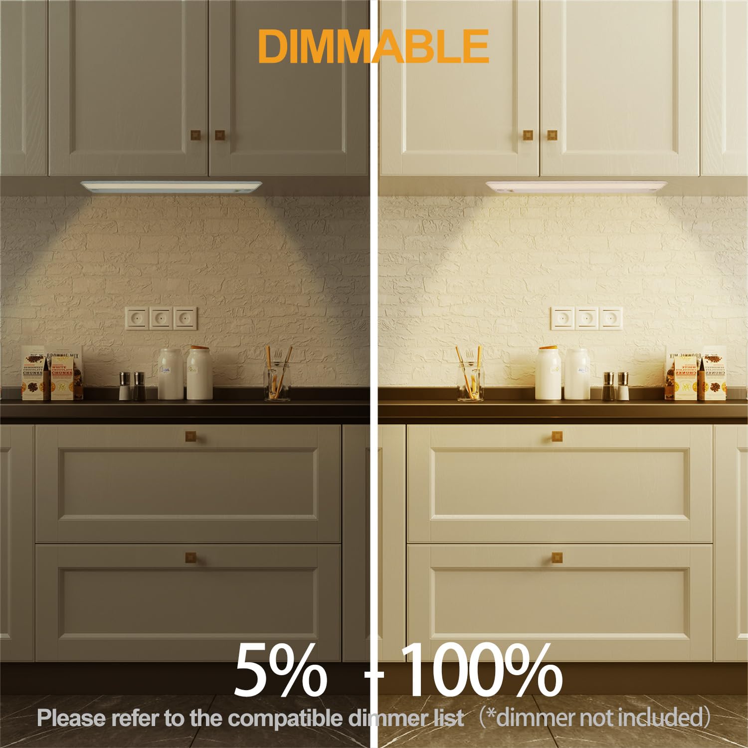 Ansen Hardwired Under Cabinet Lighting, 18Inch 15W Led Light For Kitchen/Closet, Cri>92, R9>90, Dimmable, 3 Color Temperature, 3000K/4000K/5000K(Warm White, Cool White, Daylight)