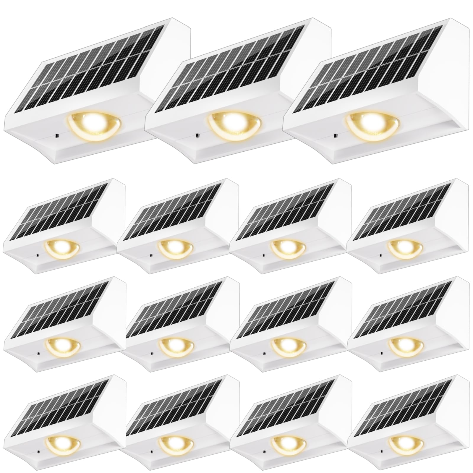 SenLuKit Solar Fence Lights Outdoor LED Spot Lens 16 Pack Waterproof White SFL - 16