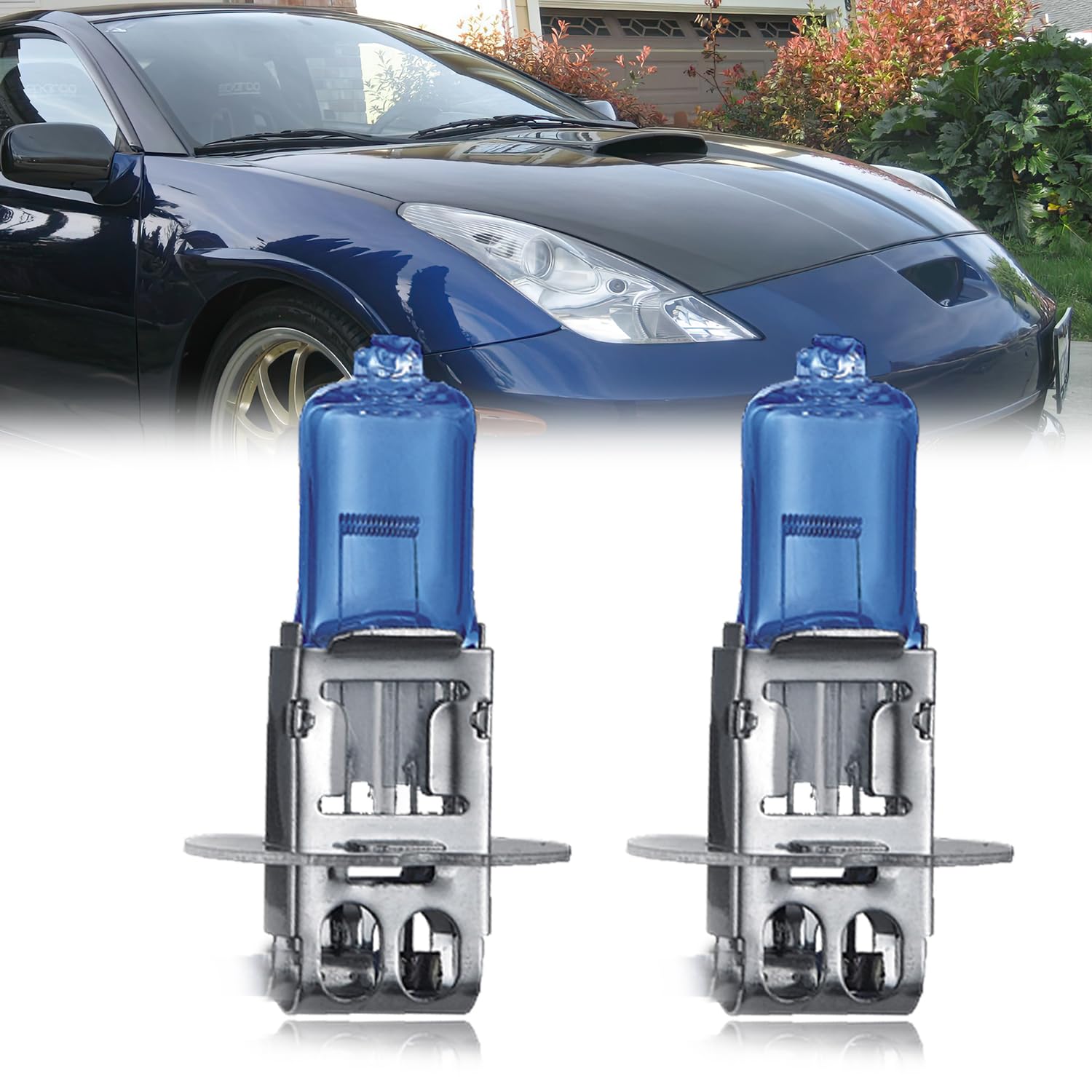 LECCIBUB Fog Light Bulbs Compatible With Toyota Celica 1994-2005, H3 Fog Lights Halogen Light Bulb, Super Bright 6000K White, Pl