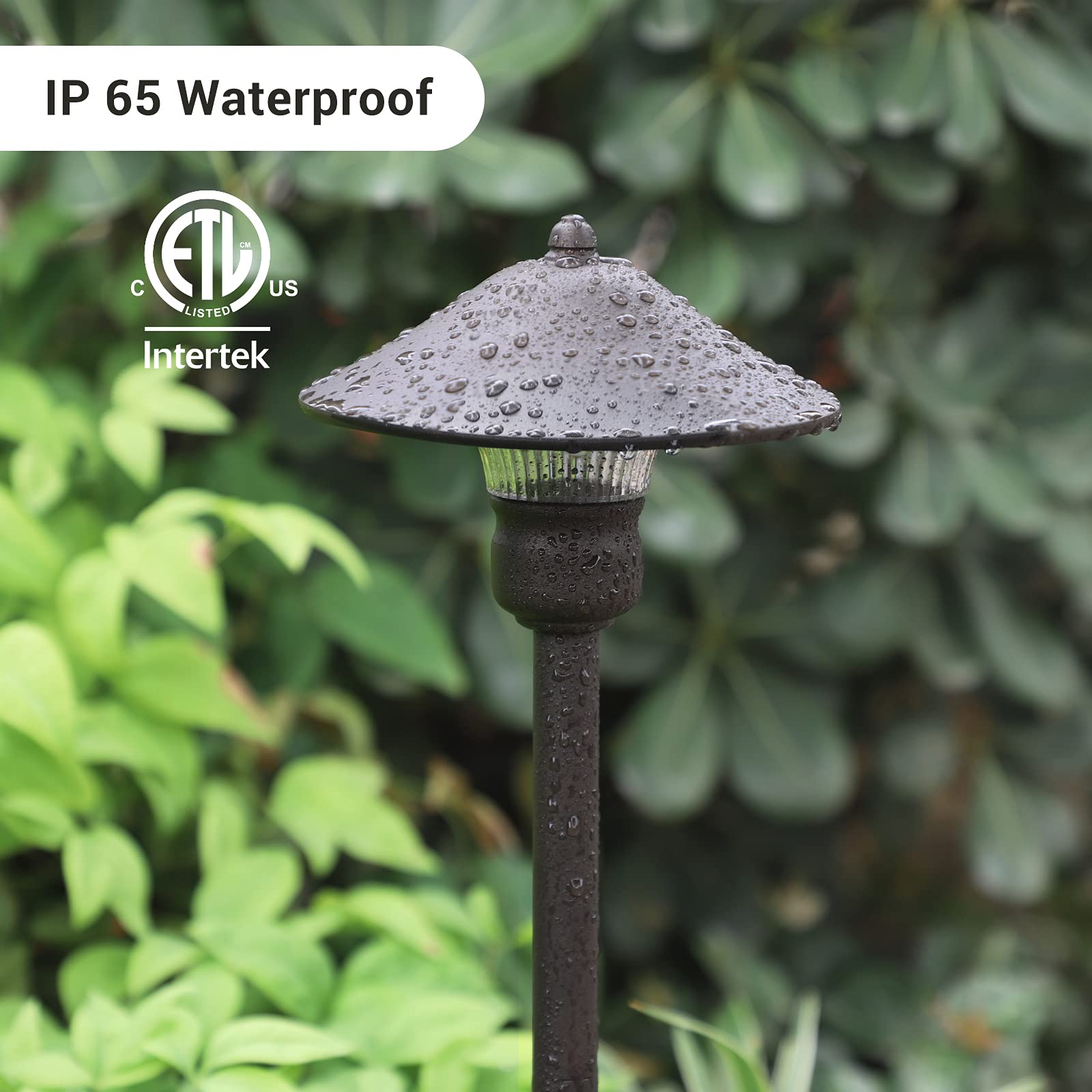 EDISHINE Low Voltage Landscape Lighting 3W LED Pathway Lights, 150 LM, 3000K, Waterproof Aluminum, Black, Model HGSL06A