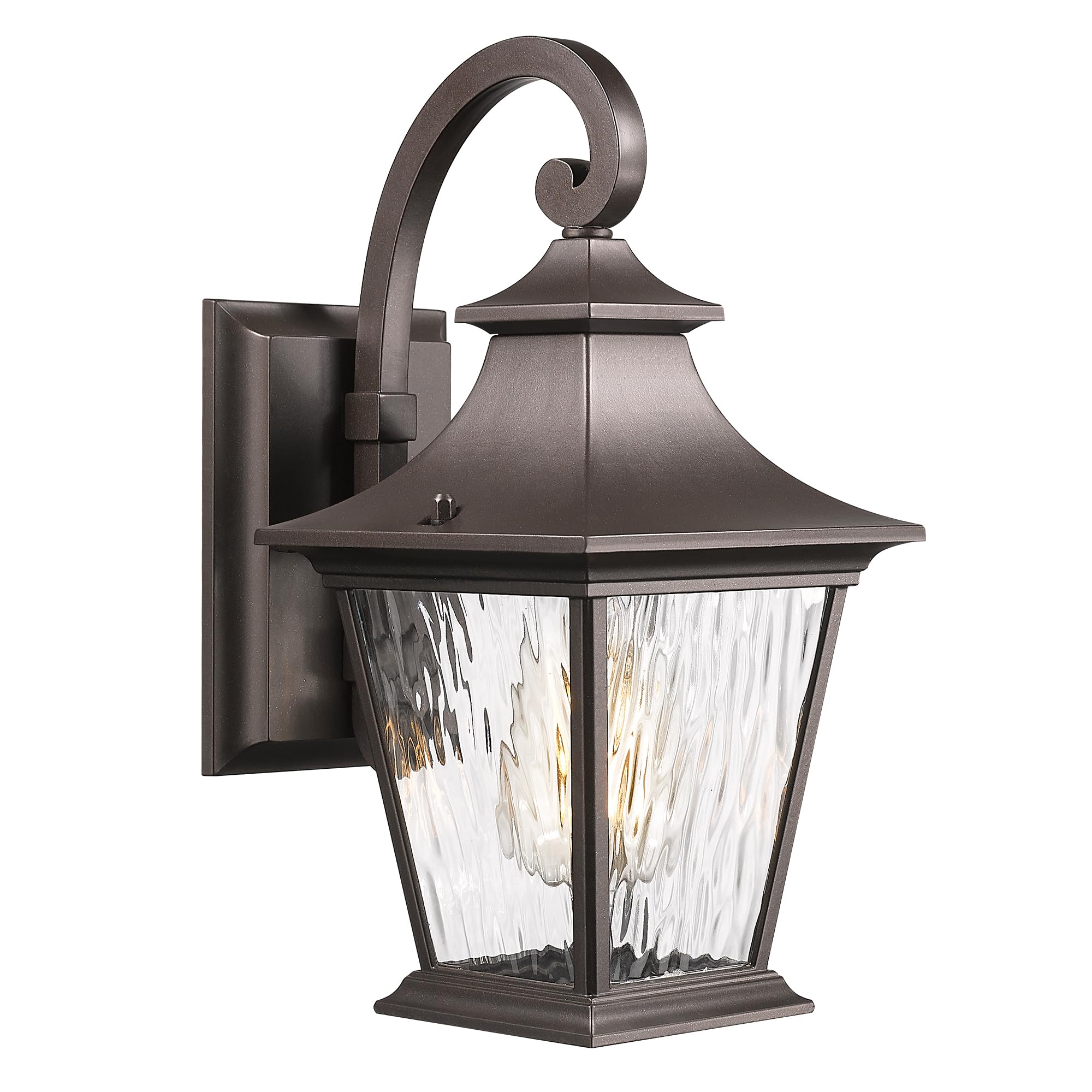 Emliviar Solar Exterior Front Porch Light with Remote Control, 3 Lighting Modes Waterproof Solar Wall Lantern, Auto On/Off Black