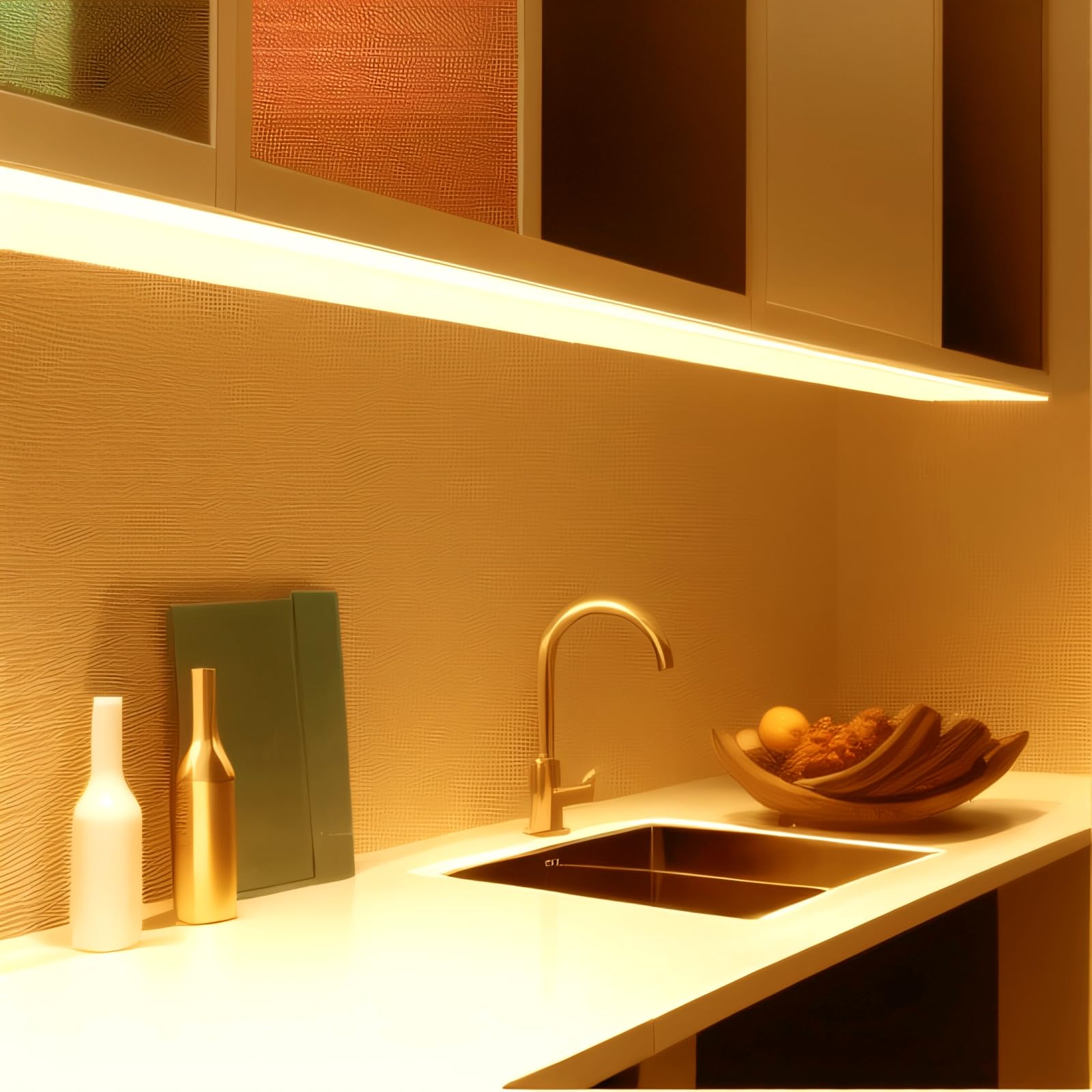 RadiantFlux 32.8ft Warm White LED Strip Lights, Dimmable, 600 LEDs, Flexible for Home Decor