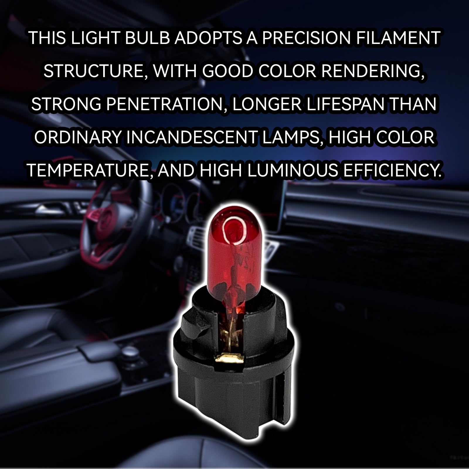 Qqwd 20Pcs T5 17 57 86 Halogen Instrument Cluster Bulbs Kits  12V Dash Light For Car Interior  Automotive Replacement Gauge Cluster Panel Bulb With T5 Sockets  Universal Lighting Accessories(Red