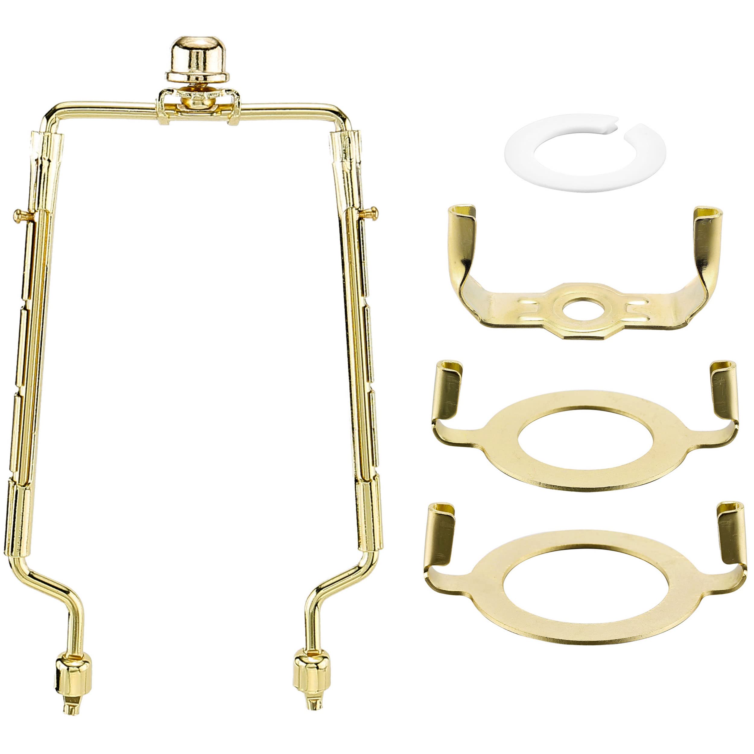 Mornajina Lamp Shade Harp Holder, Adjustable Metal Harps & Finals, Fits Standard Rod & E26/E27 UNO, Gold, Model PPUS17502
