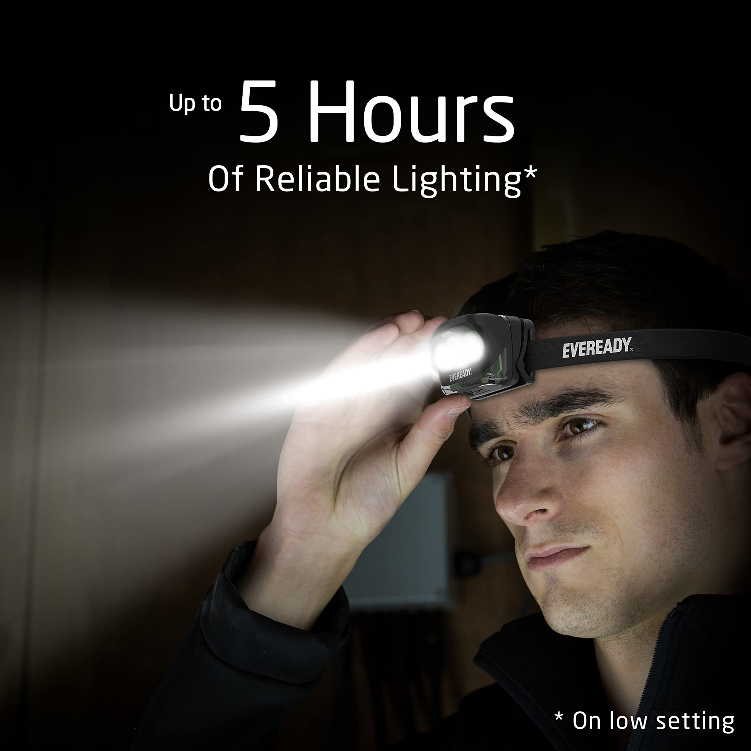 Rechargeable LED Headlamps by Eveready (2-Pack), IPX4 Water Resistant Head Lights for Running, Camping, Emergency, Outdoors (USB