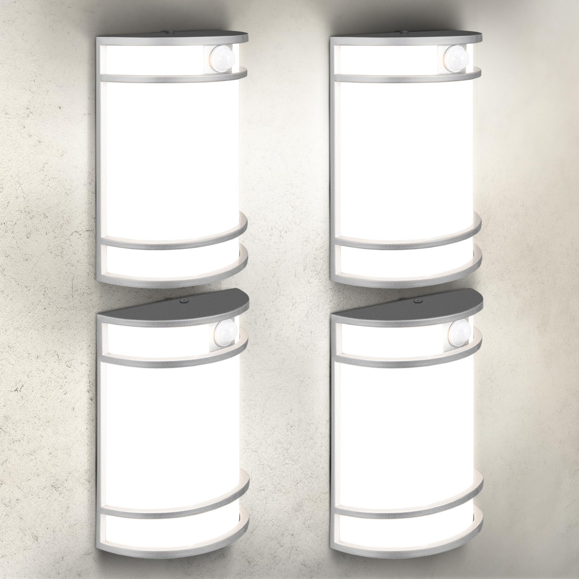 ASD LED Wall Mount Light Fixture with Motion Sensor, 10 Inch, Brushed Nickel, 15W, 120-277V, 3000K-5000K, Model A-L