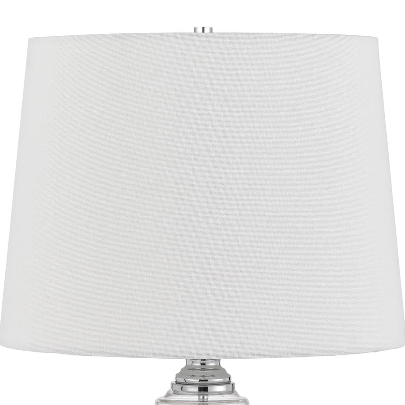 Benzara 23 Inch Hourglass Ribbed Glass Base Table Lamp, Dimmer, Clear, Model BM272213