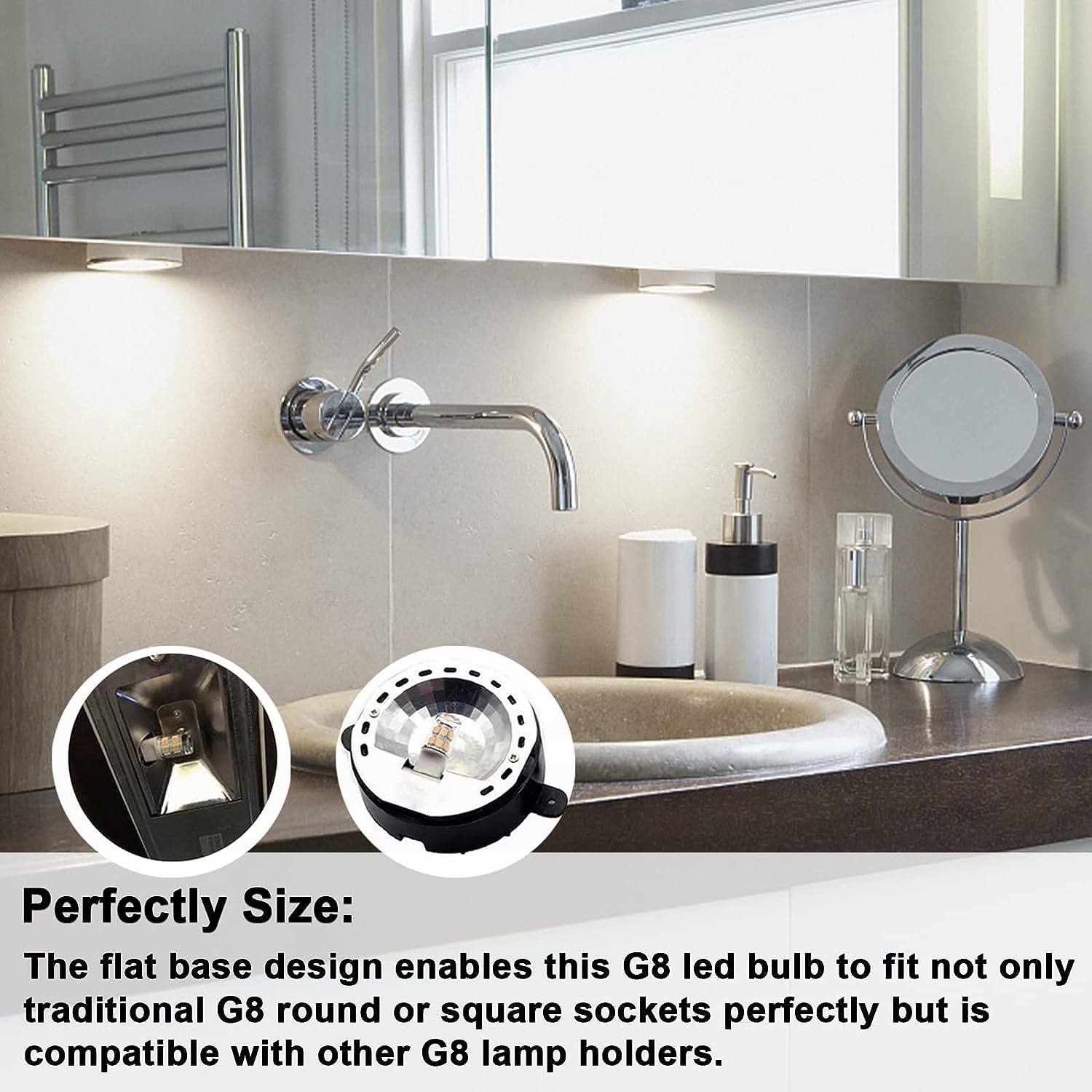 [Pack Of 5] G8 Led Bulb, 3W Equivalent 20W-25W Halogen Bulb, G8 Gy8.6 Bi-Pin Base, T4 120V Puck Light Bulb For Replacement Micro