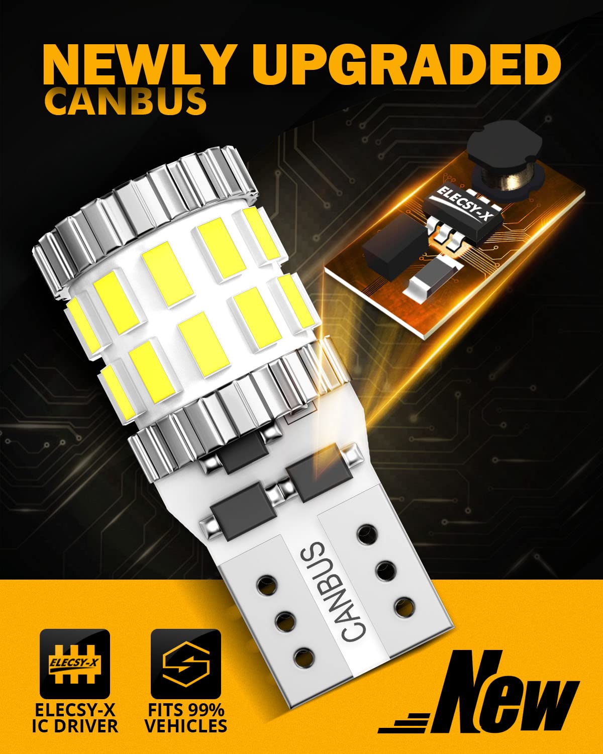 Auxbeam 194 LED Bulbs, 400% Brighter, Canbus Error Free, 30-SMD, Pack of 2, White, Model XD000532