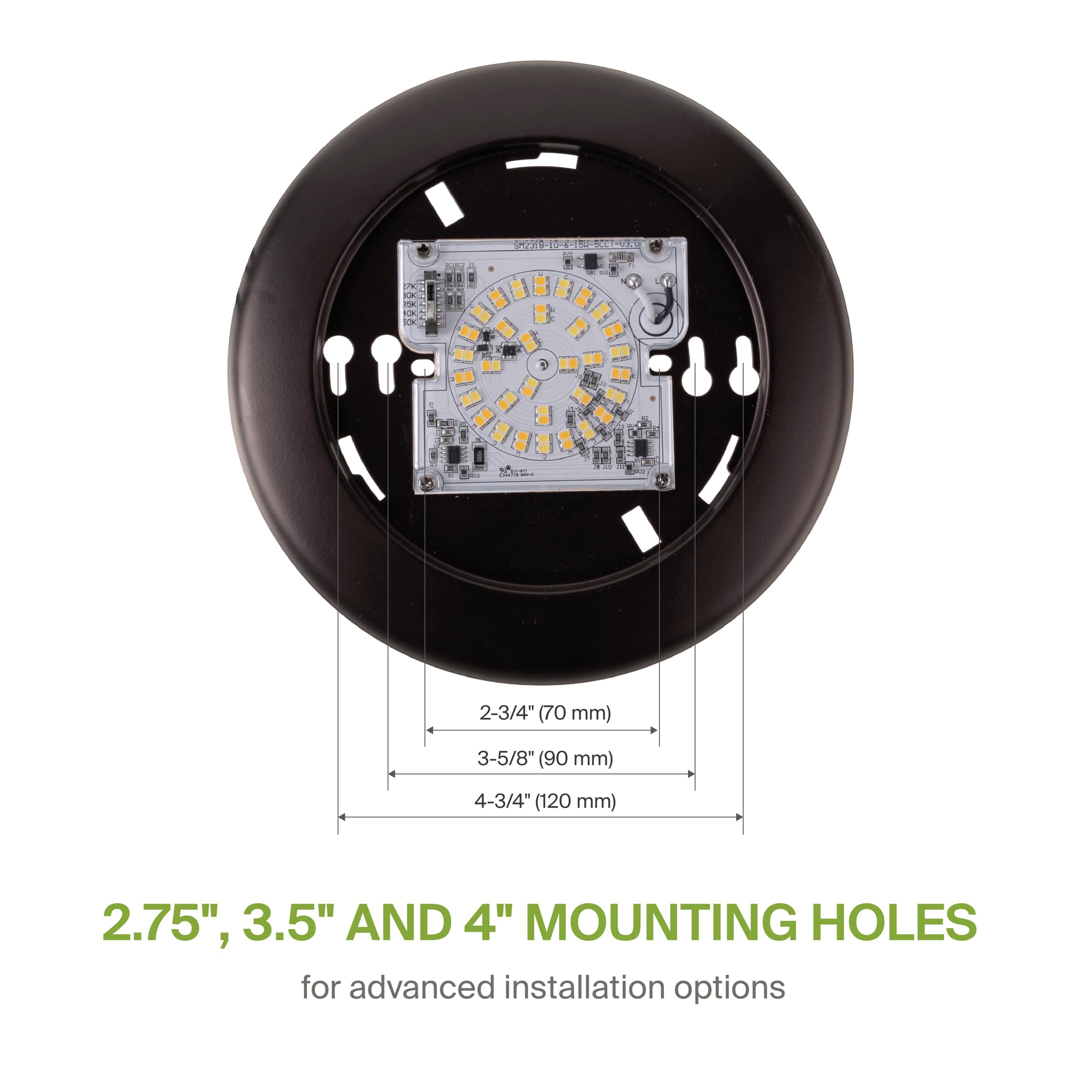 ASD LED Disk Lights 6 Inch 15W Dimmable Flush Mount Ceiling Fixture Oil-Rubbed Bronze Model A-LDS-6D15BR-6p