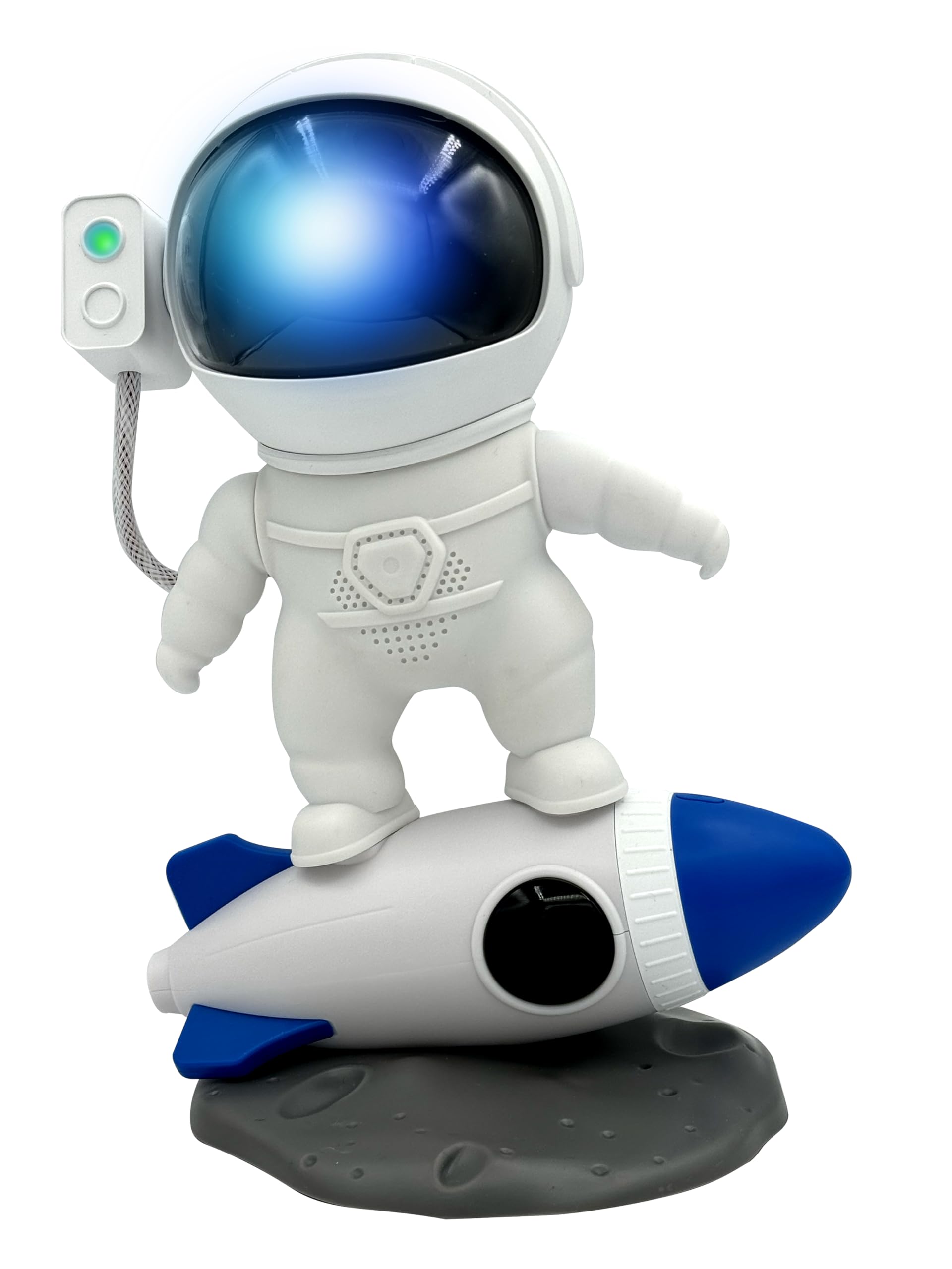 Wireless Express Rocket Man - Astronaut Bluetooth Speaker with Starry Night Light Projector, White Noise, Timer, Rotating Head, 