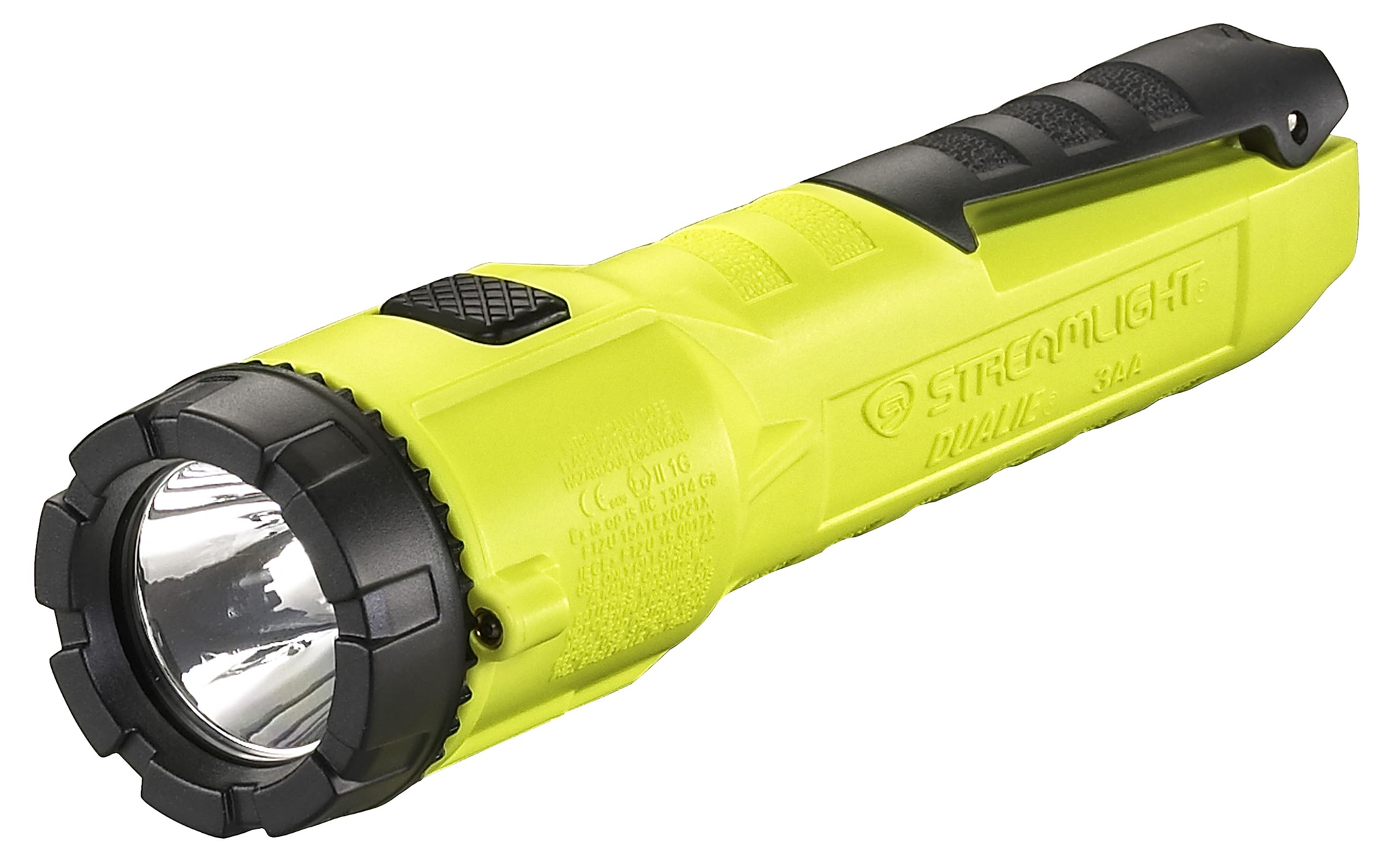 Streamlight 68758 3AA ProPolymer Dualie Intrinsically Safe Multi-Function MSHA Flashlight without Batteries, Yellow