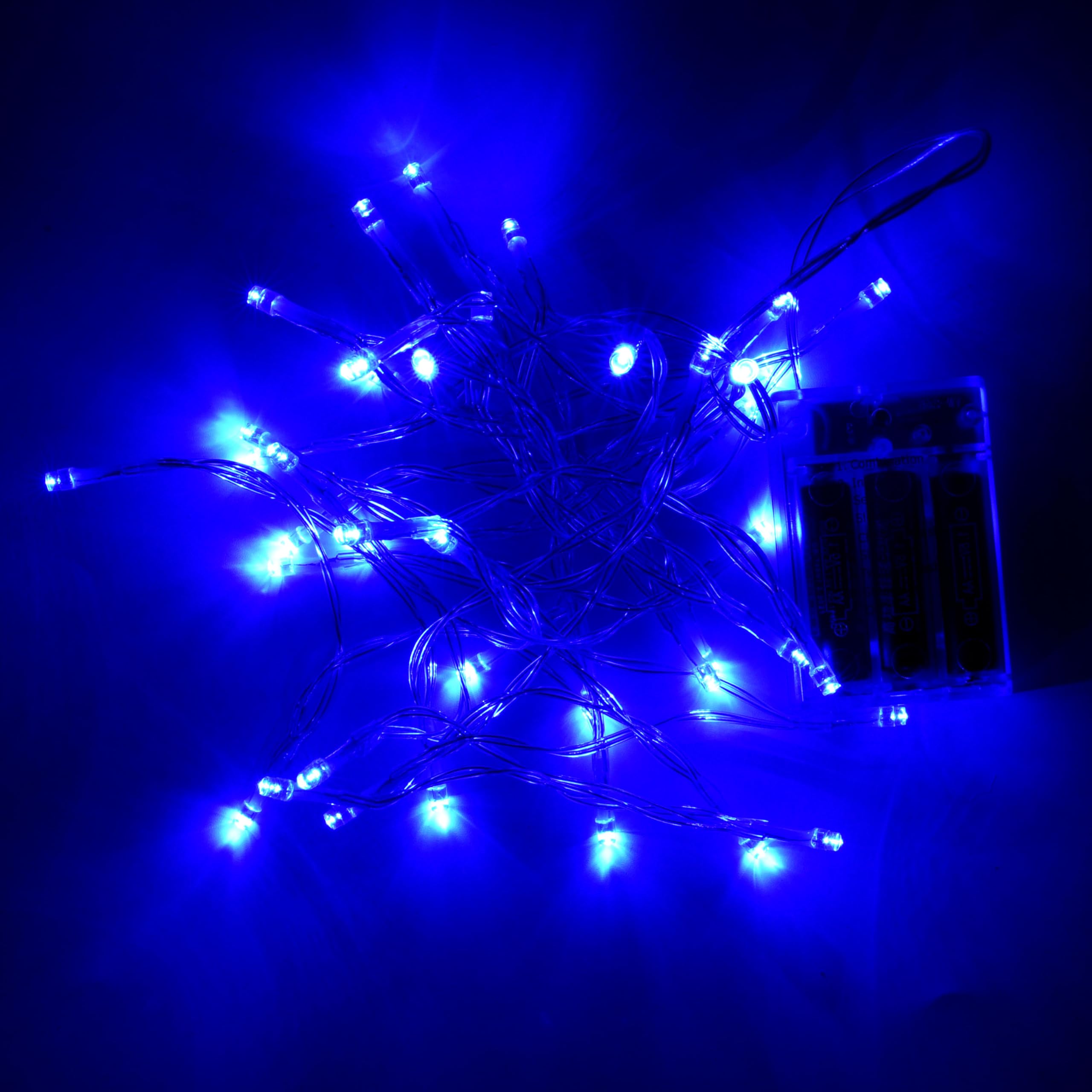 Karlling Battery Operated Christmas Lights,8 Flashing Mode 13 Ft Short Clear Wire Led Fairy Light String With Timer For Small Mini Xmas Tree And Wedding Party Indoor/Outdoor Decoration (Blue, 1Pack)