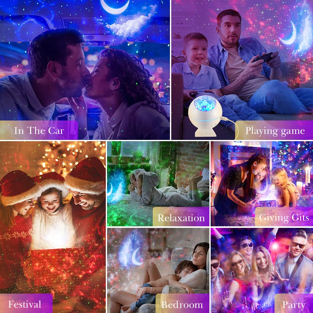 ?Gift Package & Birthday Gift?Stars+Moon 15 Colors/240 Lighting Modes Galaxy Projector Star Projector,Galaxy Lights For Bedroom,