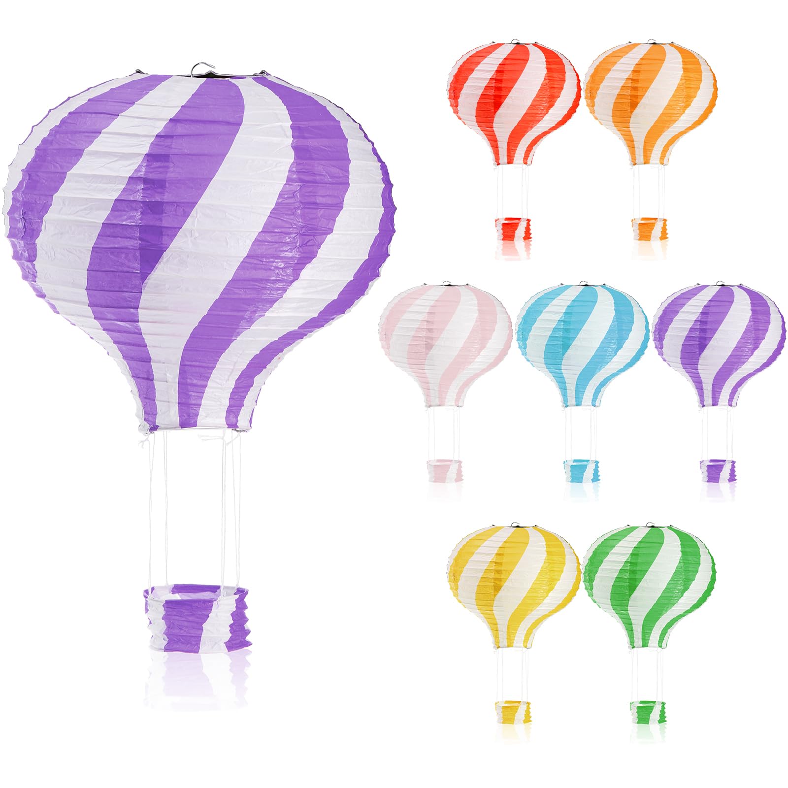 Goaste 14 Pack Hanging Hot Air Balloon, 12 Inch Colorful Paper Lanterns Set, Reusable Party Ball Lamps For Wedding, Birthday, En