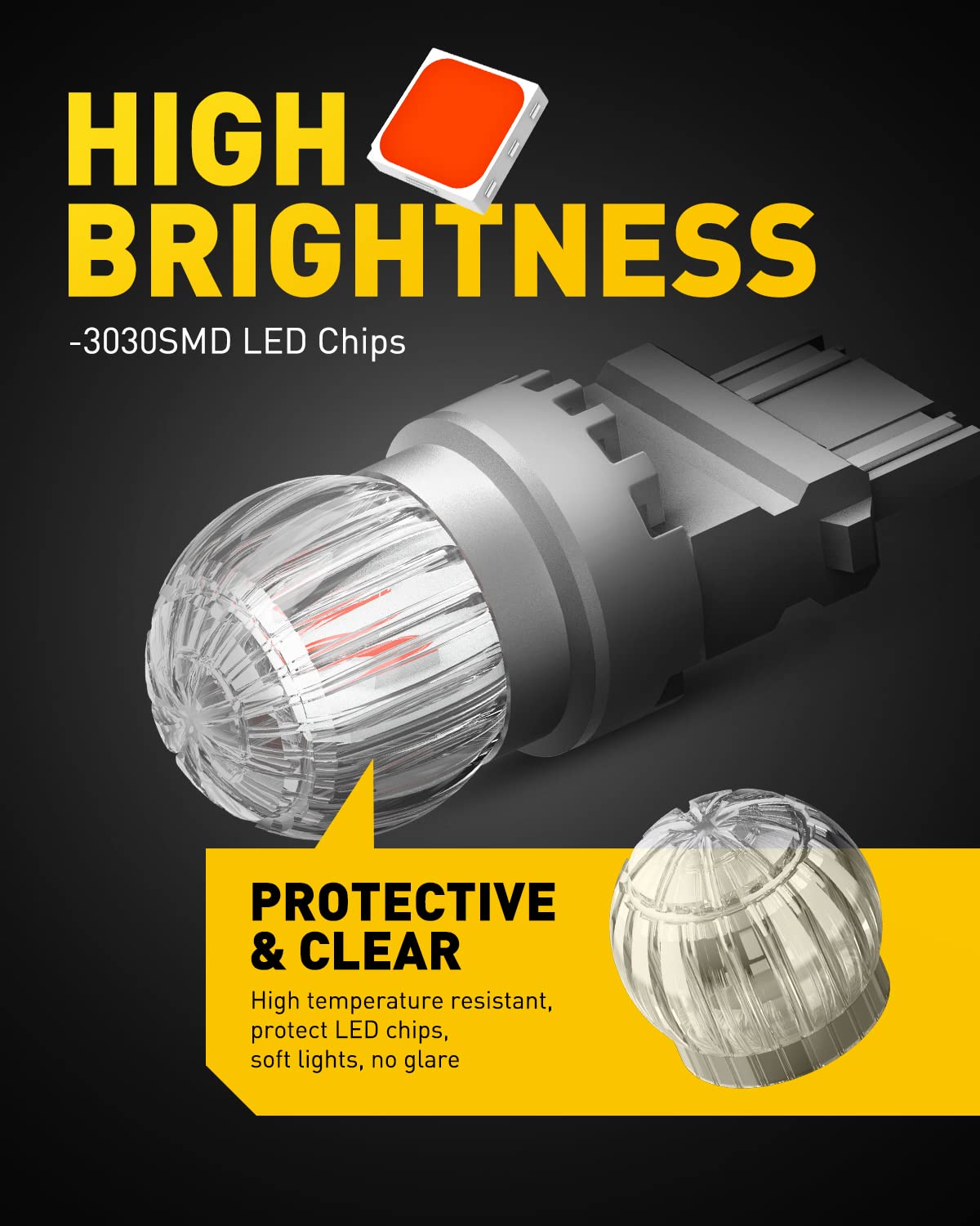 Auxito Upgraded 3157 Led Bulbs Red Brake Light, Super Bright Unique 1:1 Design, 3156 3056 3057 3457 4057 4157 Light Bulbs For Ta