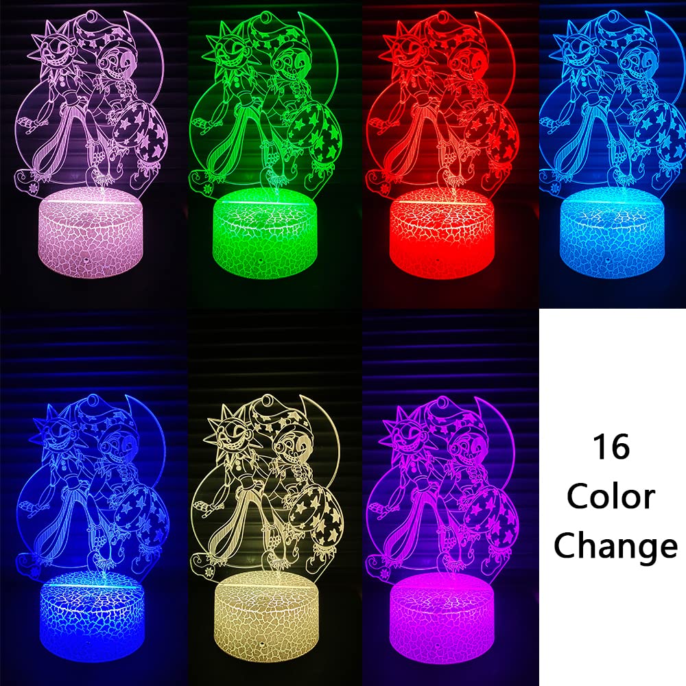 Mzcyfuy 3D Illusion LED Lamp with Remote Control, 16 Color Changing, FNAF Huggy Wuggy, White, Model WYHG