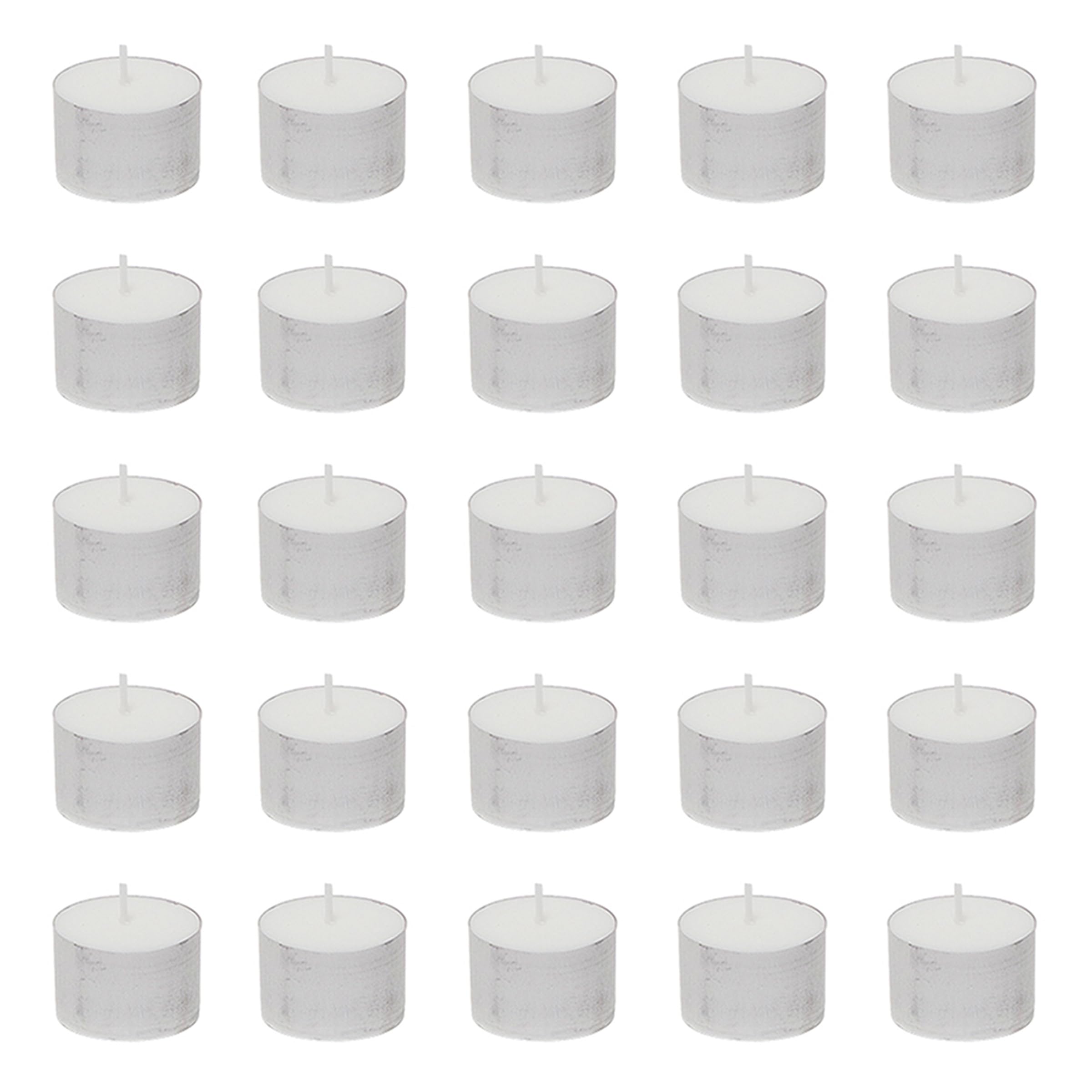 Mega Candles 25 Pcs Unscented Jumbo White Tea Lights Candles, Pressed Wax Candle 8 Hour Burn Time, Home Décor, Wedding Receptions, Baby Showers, Birthdays, Celebrations, Events, Meditations, Prayers