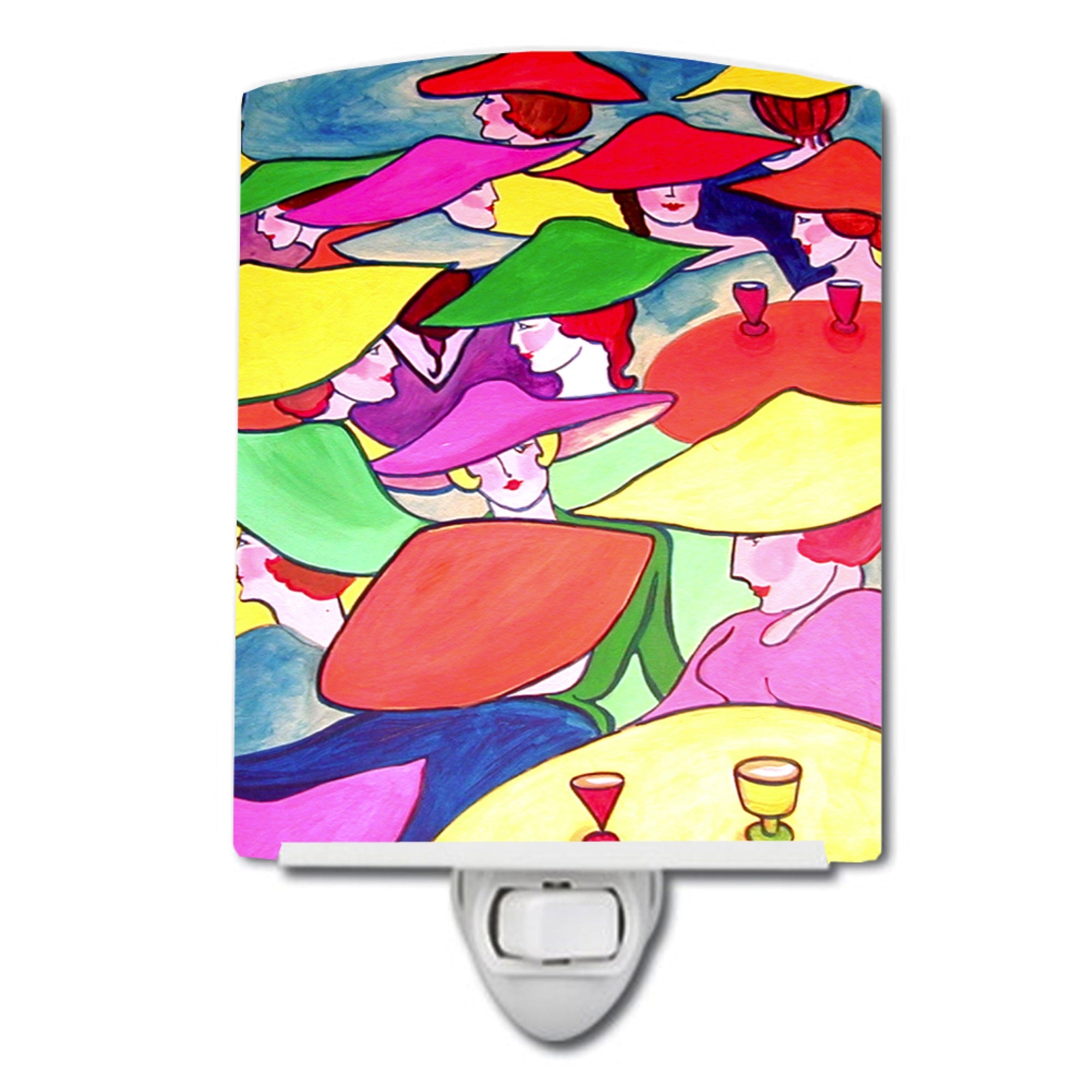  inchCarolines Treasures Women in Hats Ceramic Night Light, 6x4, Multicolor inch