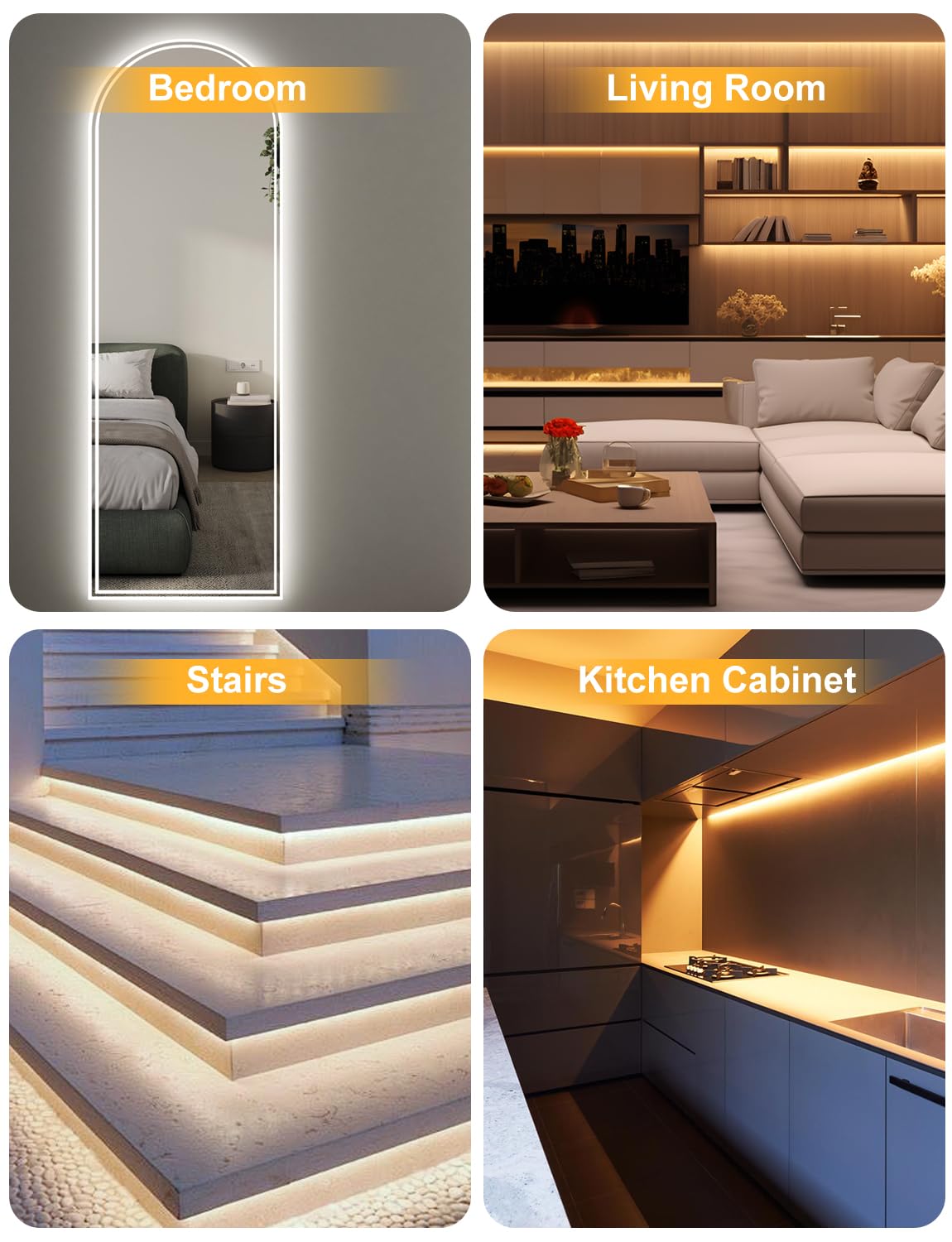 Cob Led Strip Light 16.4Ft  Dimmable 2300K-6500K White Cct Tunable  Dc 24V Cuttable Led Tape Light  High Density 3040 Led 36W Cri 90  App Remote Control  Music Mode  For Home Diy  Living Room  Bedroom