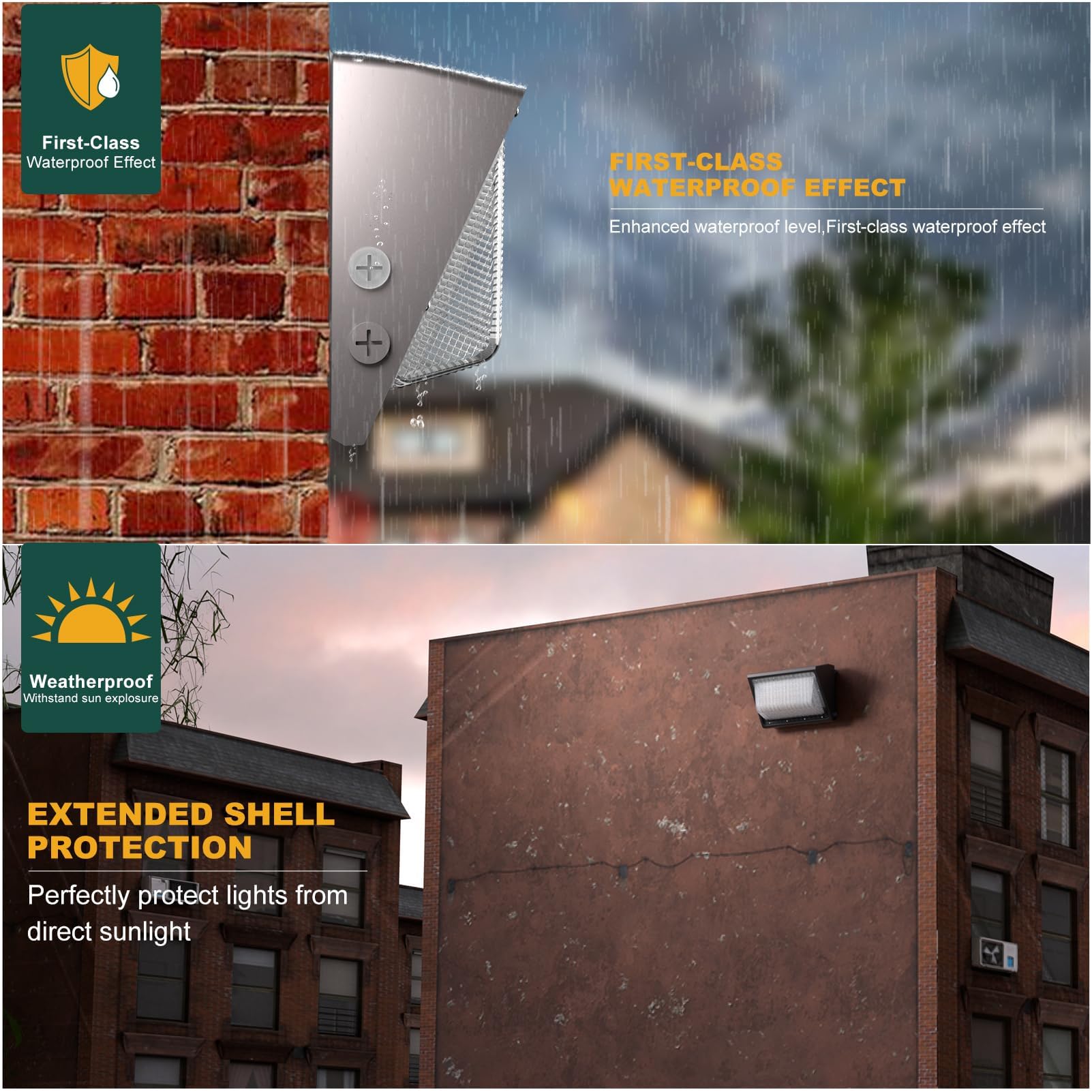 Acohook 10Pack 150W Led Wall Pack Lights  100-277V Dusk To Dawn With Photocell  22500Lm 5000K Daylight Ip65 Waterproof Outdoor Security Lighting  Energy Saving  Etl | 5-Year Warranty(Height:10~20Ft)