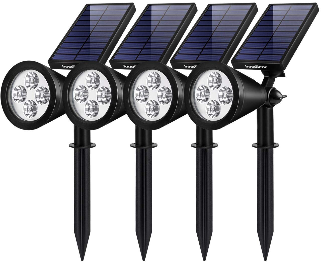 InnoGear Solar Lights Outdoor Waterproof Landscape Lighting, Auto On/Off, Pack of 4, White, Model SL404