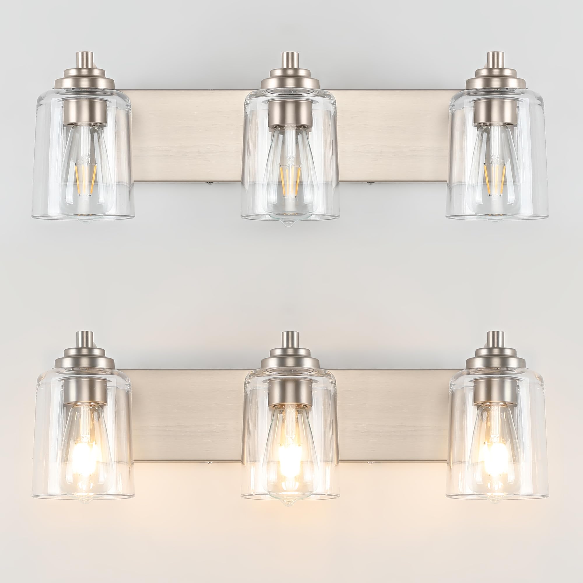 Solfart Brushed Nickel Vanity Light Bathroom Light Fixtures Over Mirror 3 Light Bathroom Lights For Bathroom Bathroom Vanity Lig