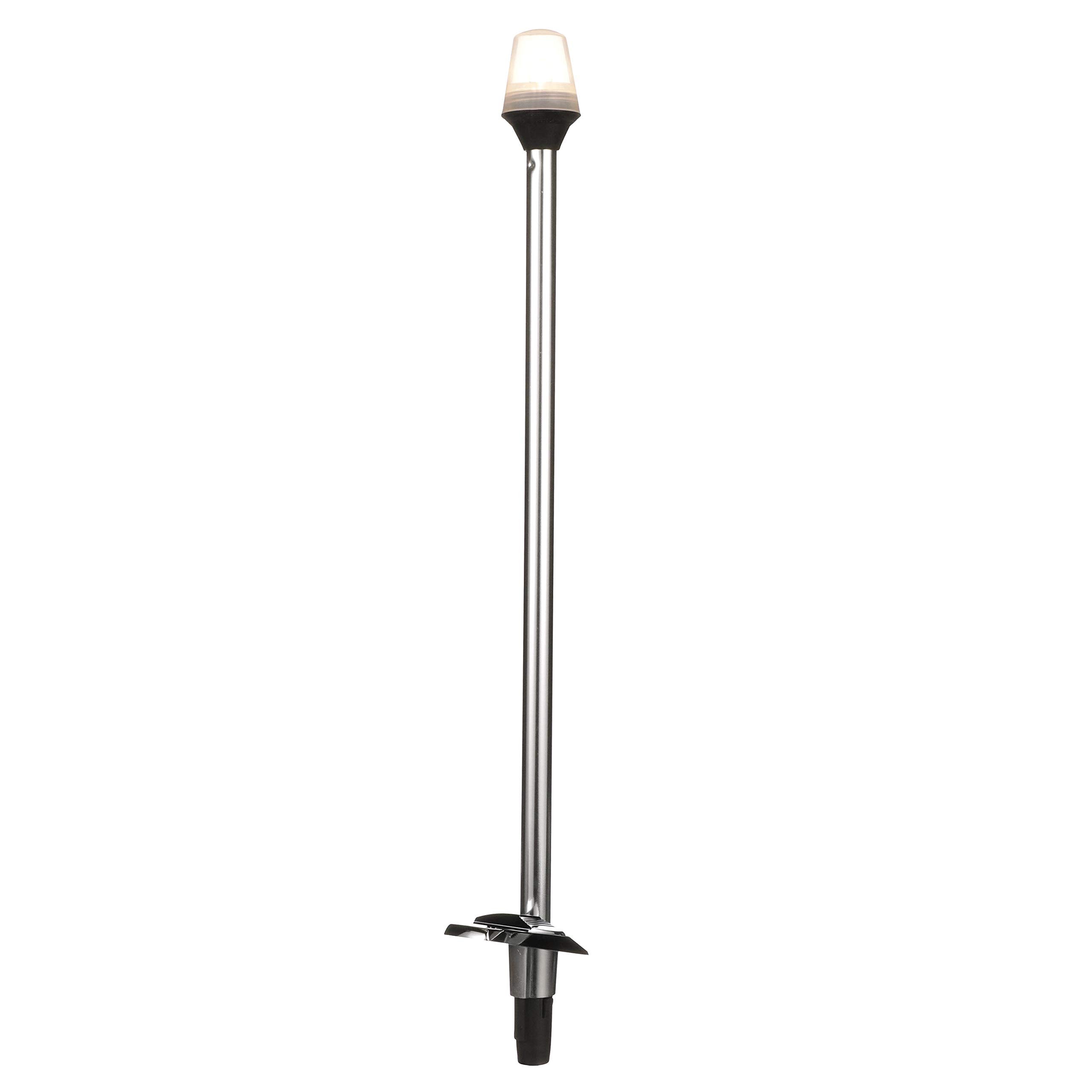 Attwood Stowaway Light with Plug-in Base, 24-Inch Pole, 2-Mile 360-Degree Illumination, Model 7100A7, One Size