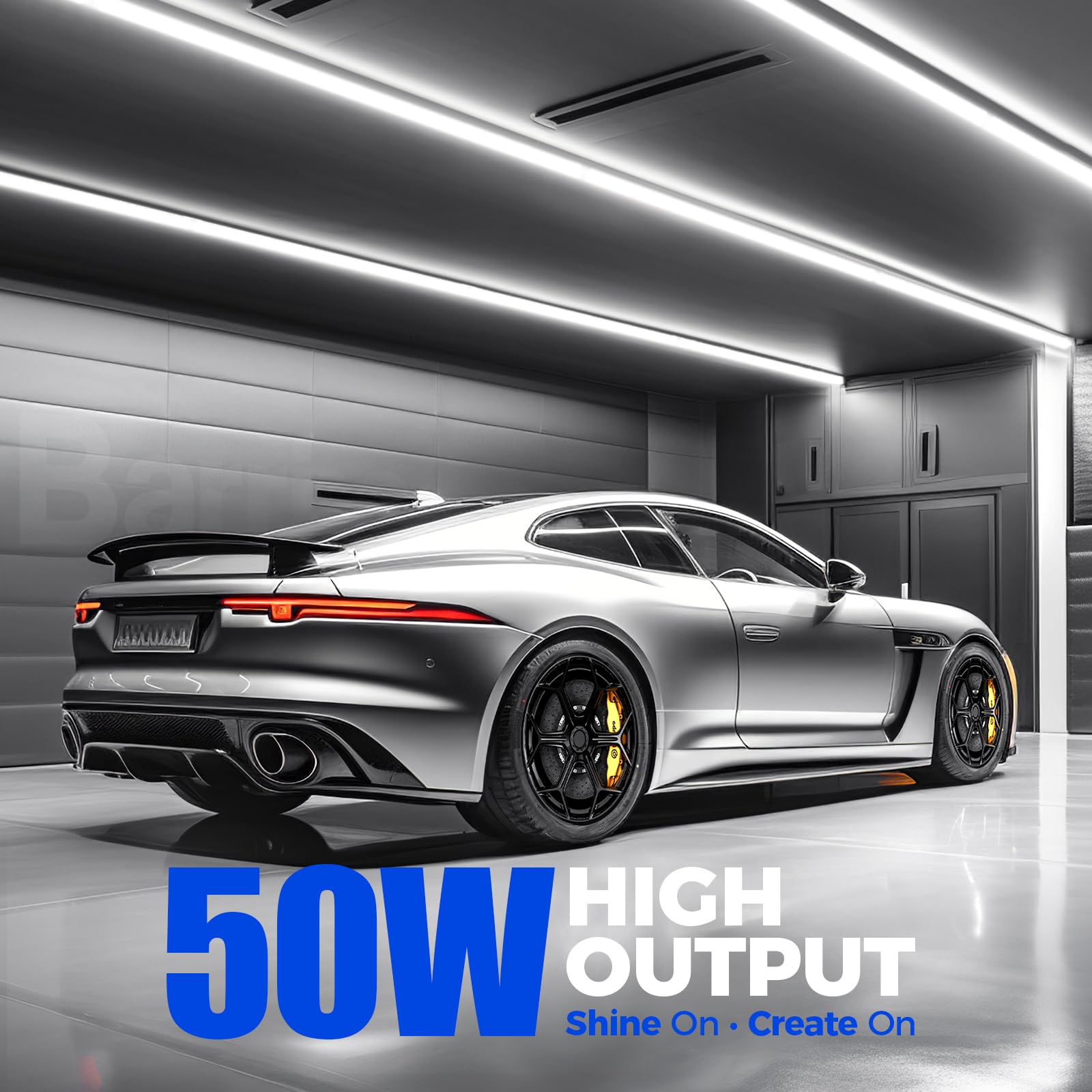 Barrina Led Shop Lights, 5Ft 50W 6500Lm 5000K, Clear Cover T8 Led Garage Light, V-Shape Led Light Fixture, Linkable Shop Lights