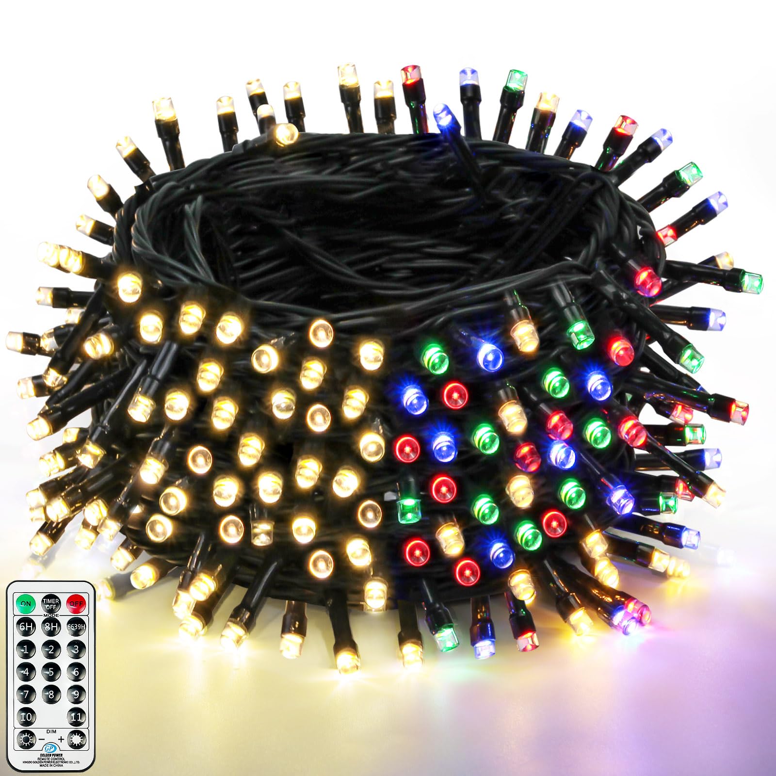 1000 Led 330 Ft Color Changing Christmas Lights With 11 Lighting Modes  Fairy String Lights With Remote  Timer & Memory Function Waterproof For Xmas Tree Holiday Party Decor(Warm White & Multicolor)