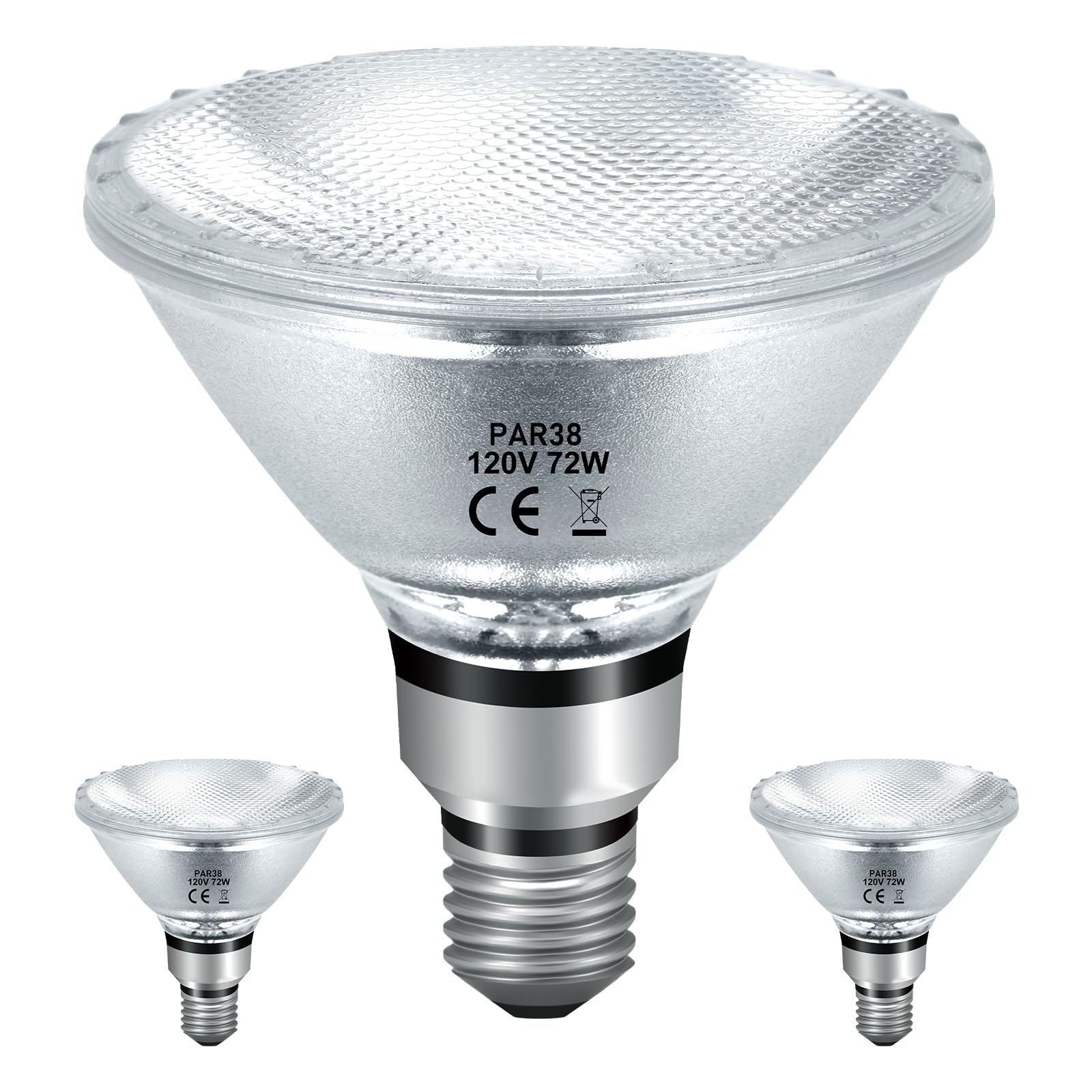 Jaenmsa Halogen Par38 Flood Light Bulbs 72W 120V, Dimmable Par38 Halogen Light E26 Base Bulbs Warm White 2800K 3420 Lumens For I