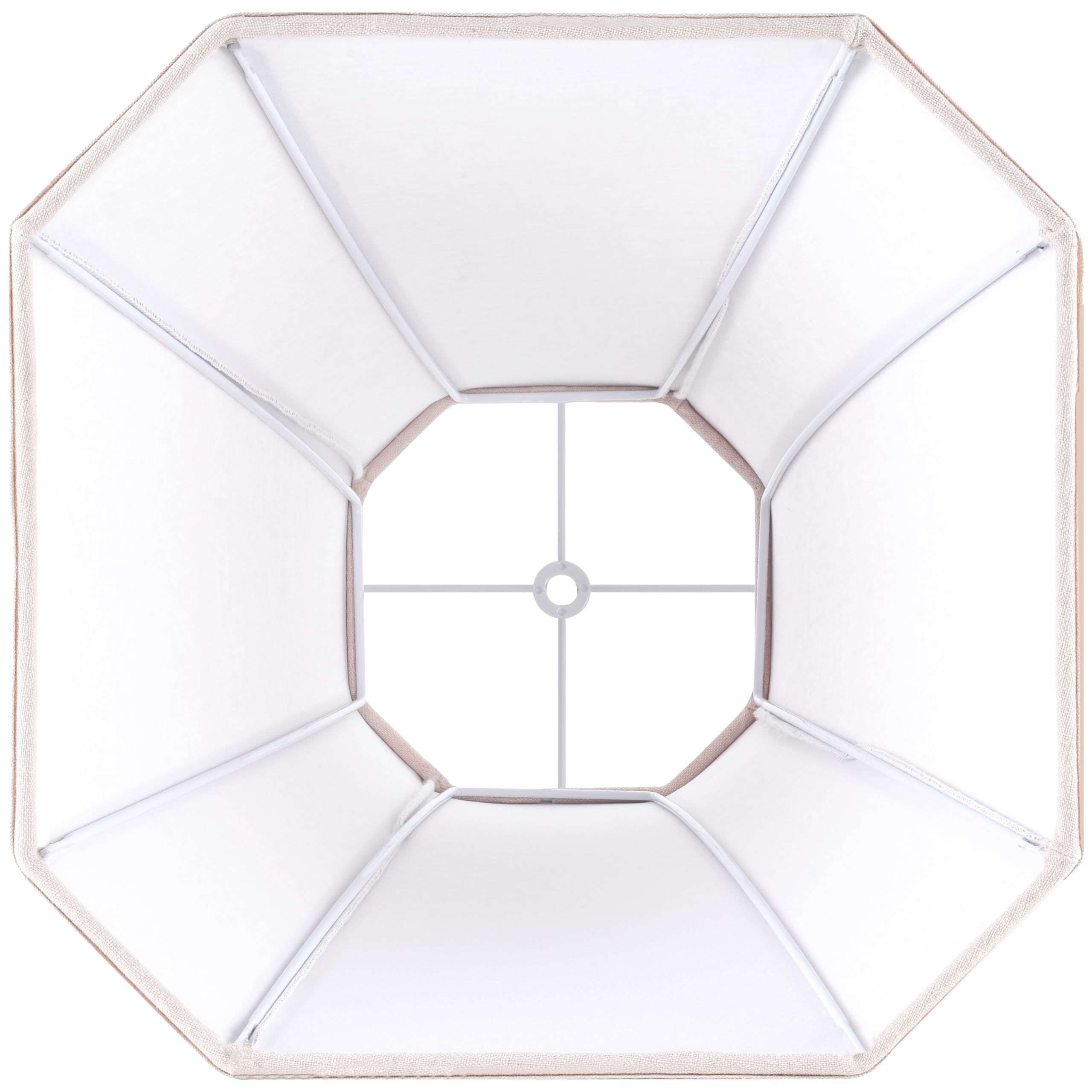 Jerhous Beige Square Cut Corner Bell Lamp Shade Set Of 2 Medium Linen Lampshade 6.5``Top×13``Bottom×10.6``Hight(Spider) Vintage Lamp Shade For Table & Floor Lamp - Lampshade Replacement