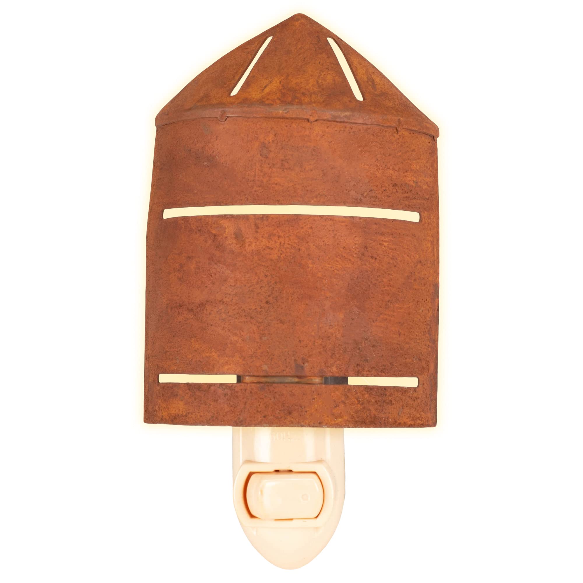 CTW Home Collection Silo Night Light, Rustic Brown Metal, 4.5-Inch Height, Model 370622