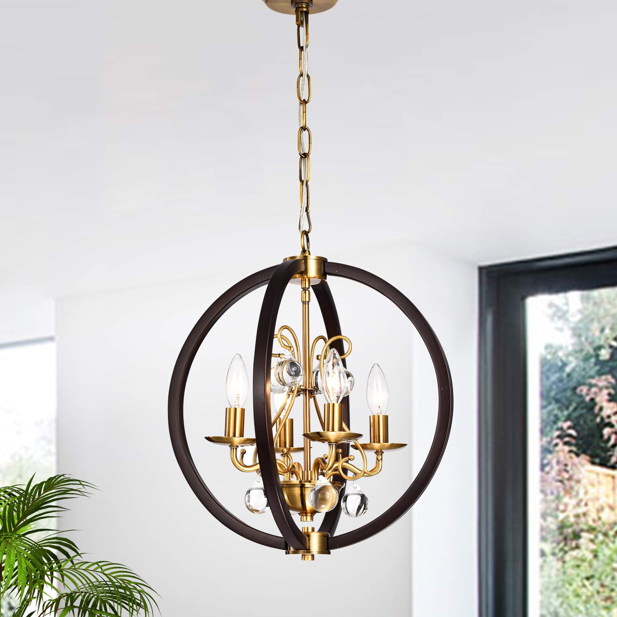 Warehouse Of Tiffany Imp24/4Mg Inori Matte Black/Gold 4-Light Chandelier