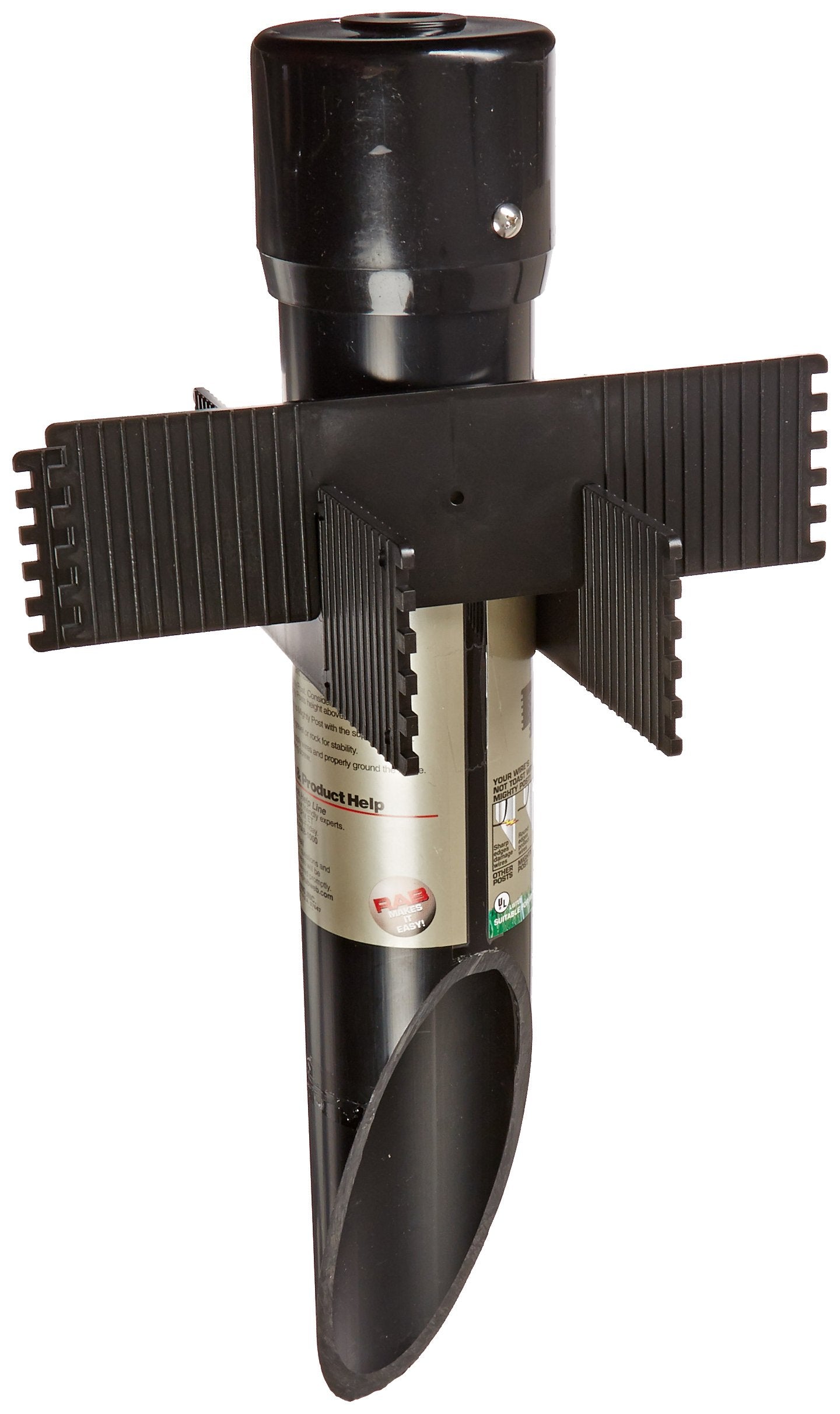 RAB Lighting Mighty Post, 3in Diameter x 19in Height, Black, Multicolored, Model MP19B, Plastic Material