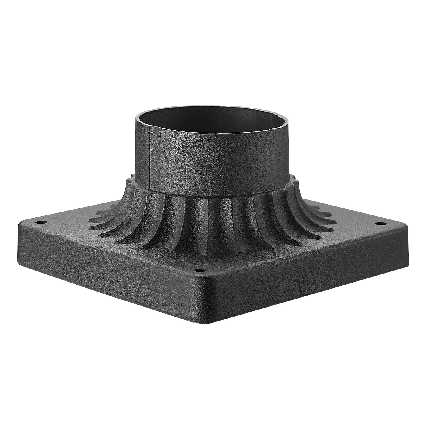Emliviar Pier Mount Base, Cast Aluminum 3 '' Pier Mount Adapter In Black Finish, 20069 Bk