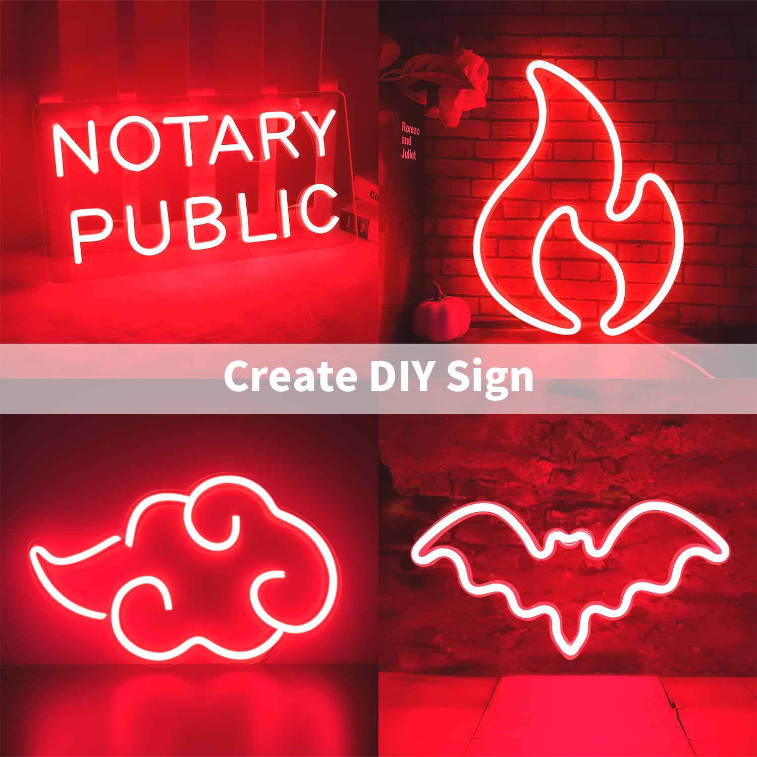 iNextStation Red LED Strip Lights, 16.4ft Waterproof Neon Rope Lights with Adapter, Flexible for Bedroom, Party, DIY